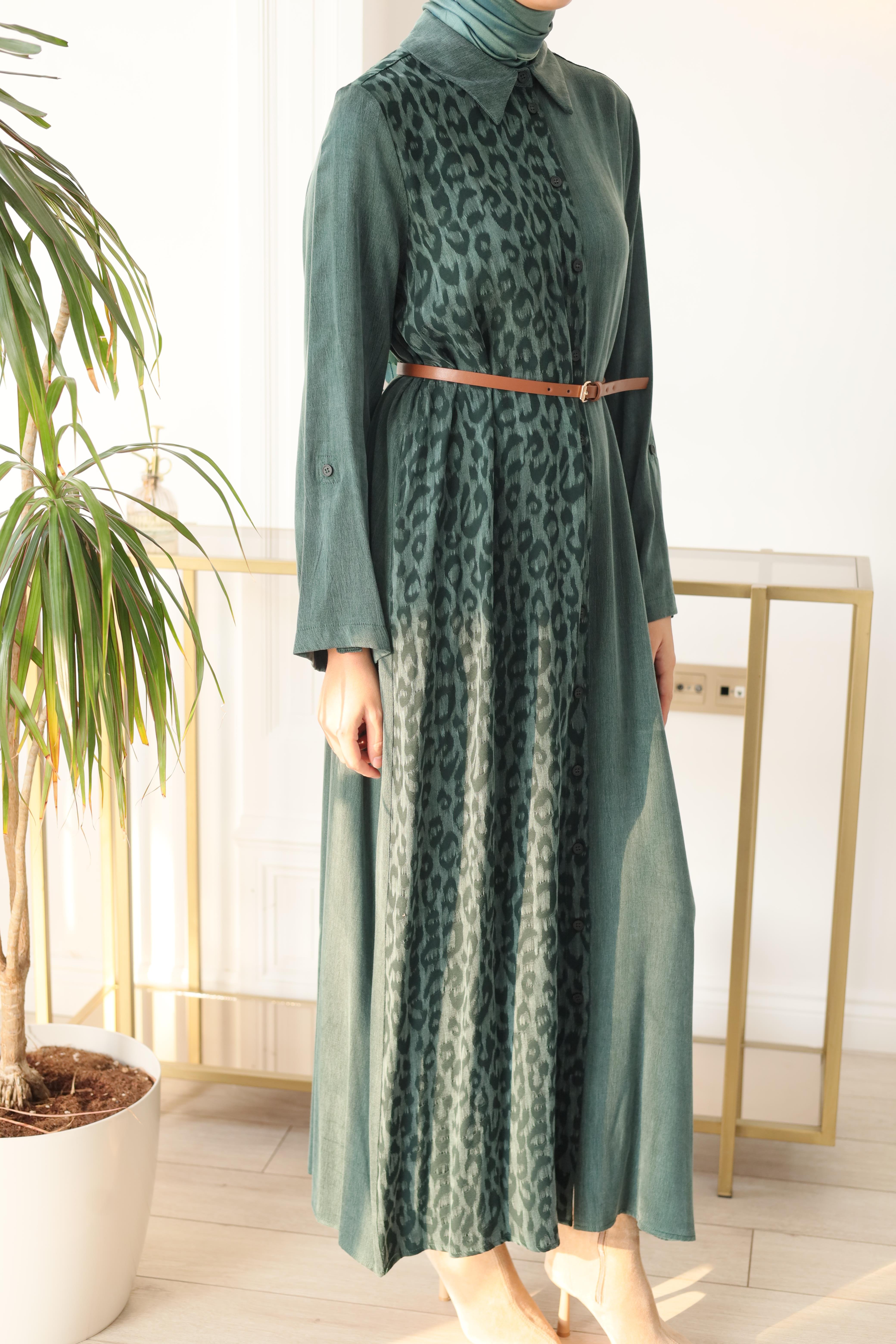 Nurcan Çetin Leopar Desenli Elbise 25254