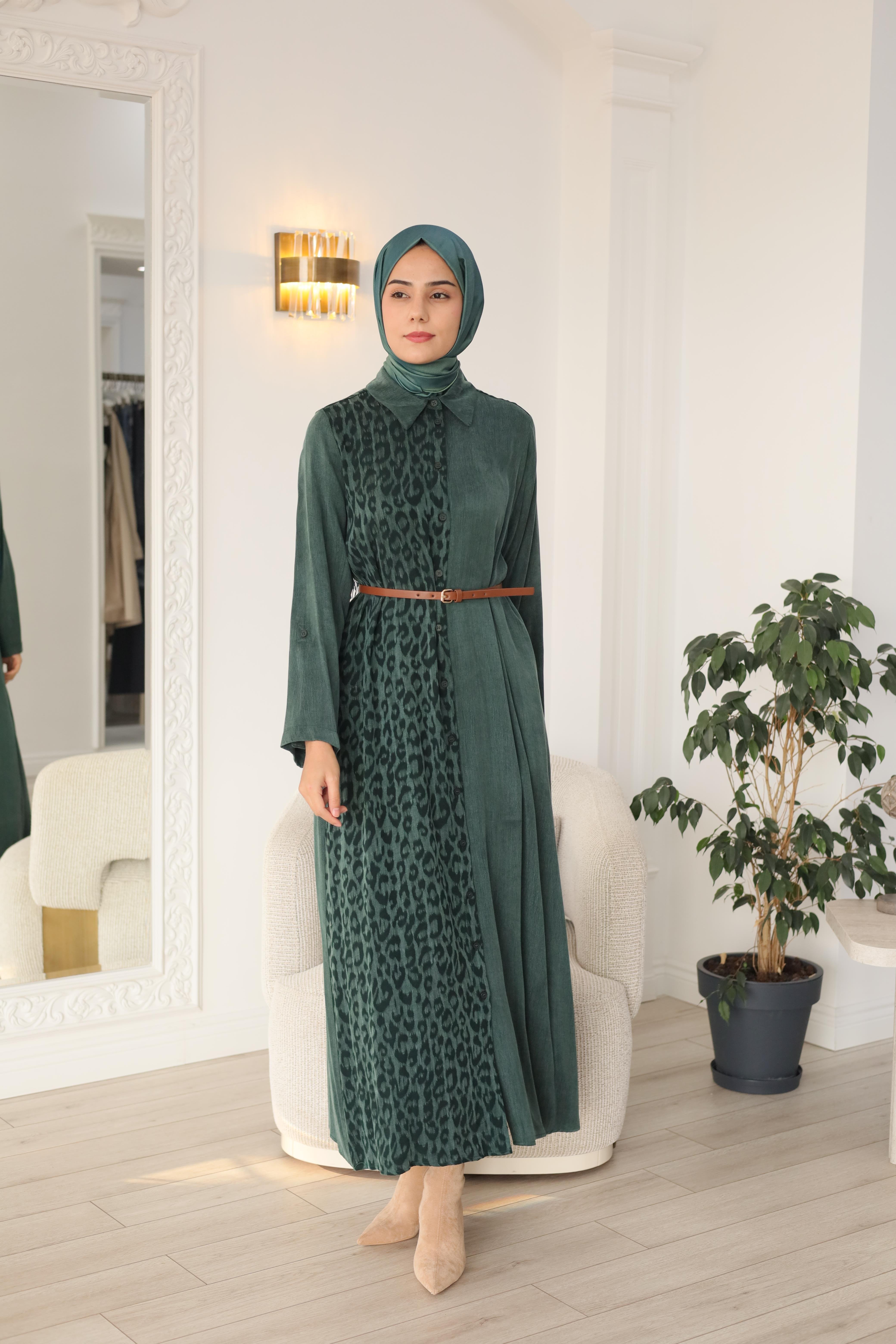 Nurcan Çetin Leopar Desenli Elbise 25254