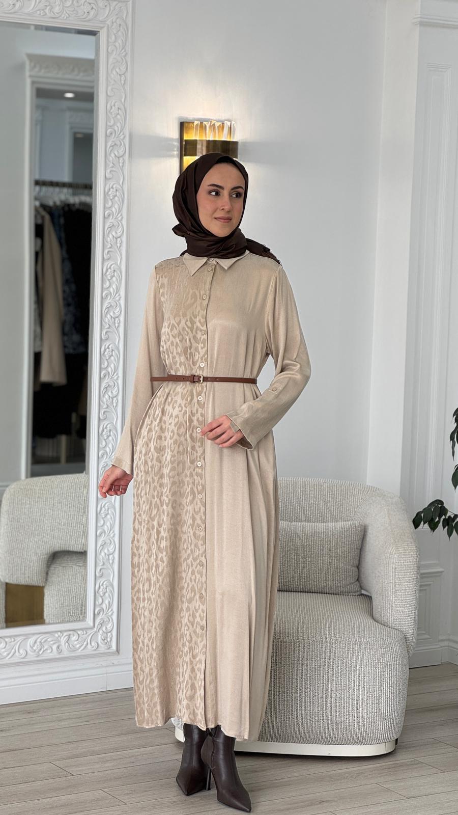 Nurcan Çetin Leopar Desenli Elbise 25254