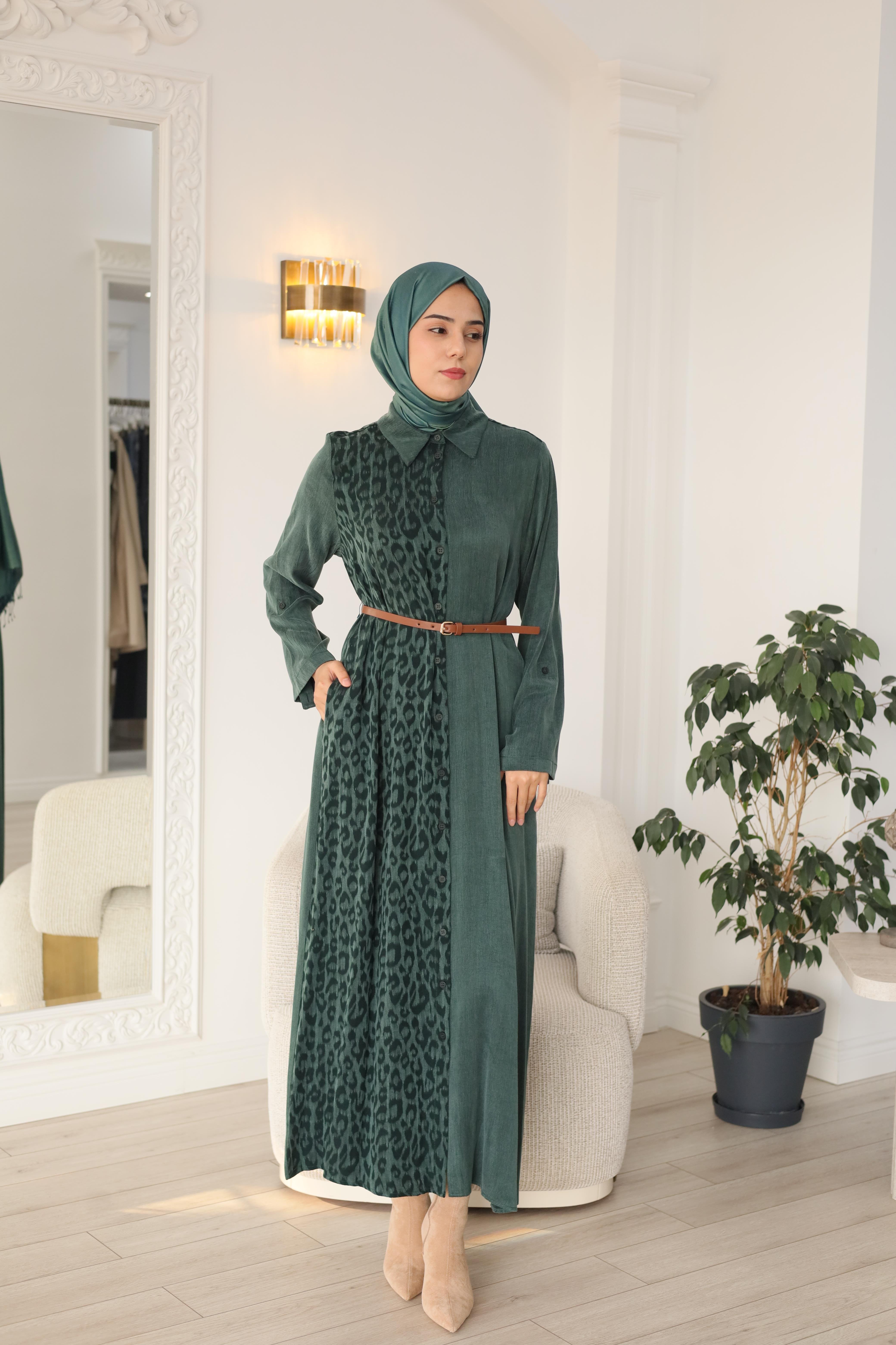 Nurcan Çetin Leopar Desenli Elbise 25254