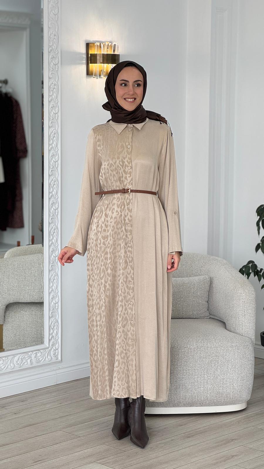 Nurcan Çetin Leopar Desenli Elbise 25254