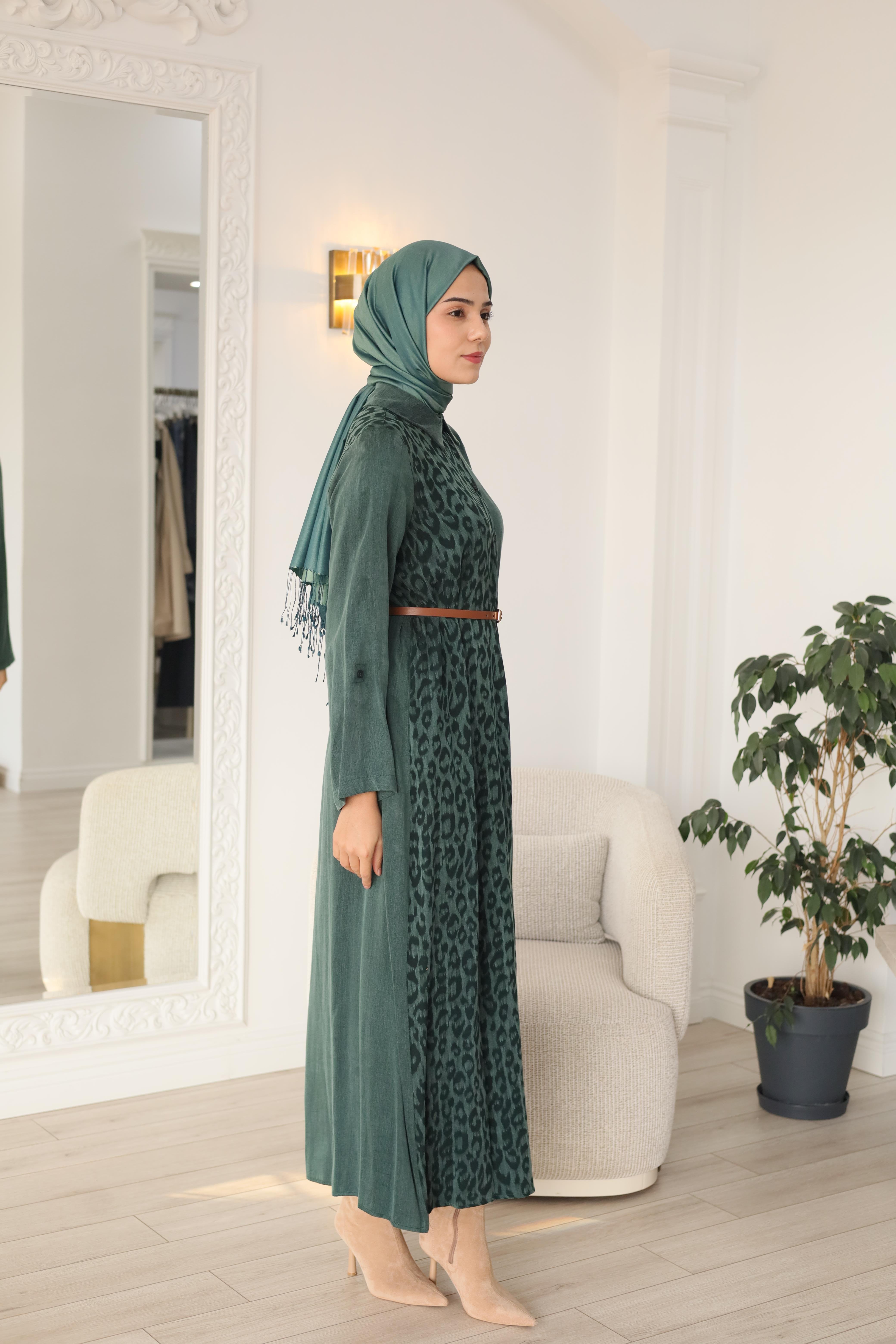 Nurcan Çetin Leopar Desenli Elbise 25254