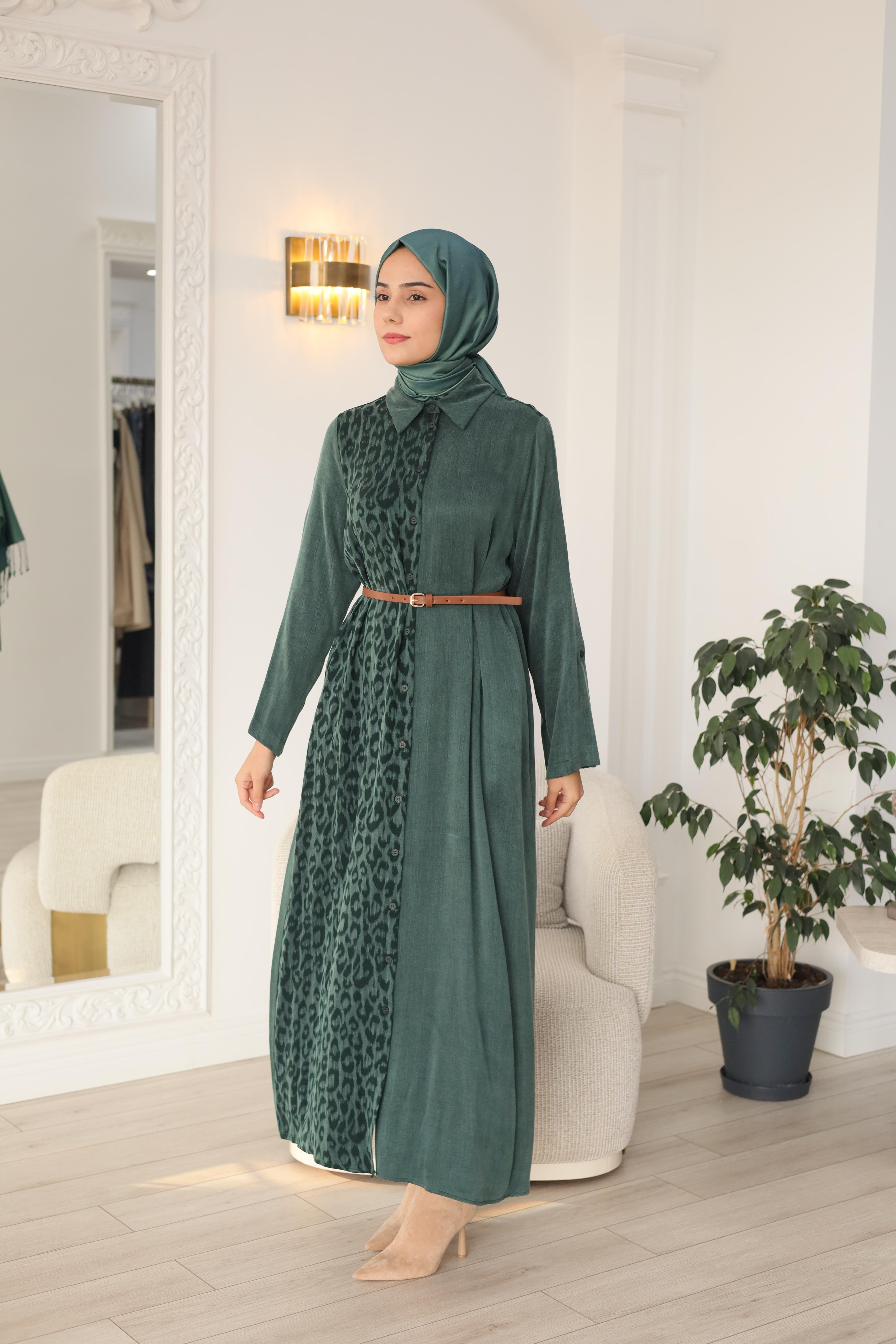 Nurcan Çetin Leopar Desenli Elbise 25254