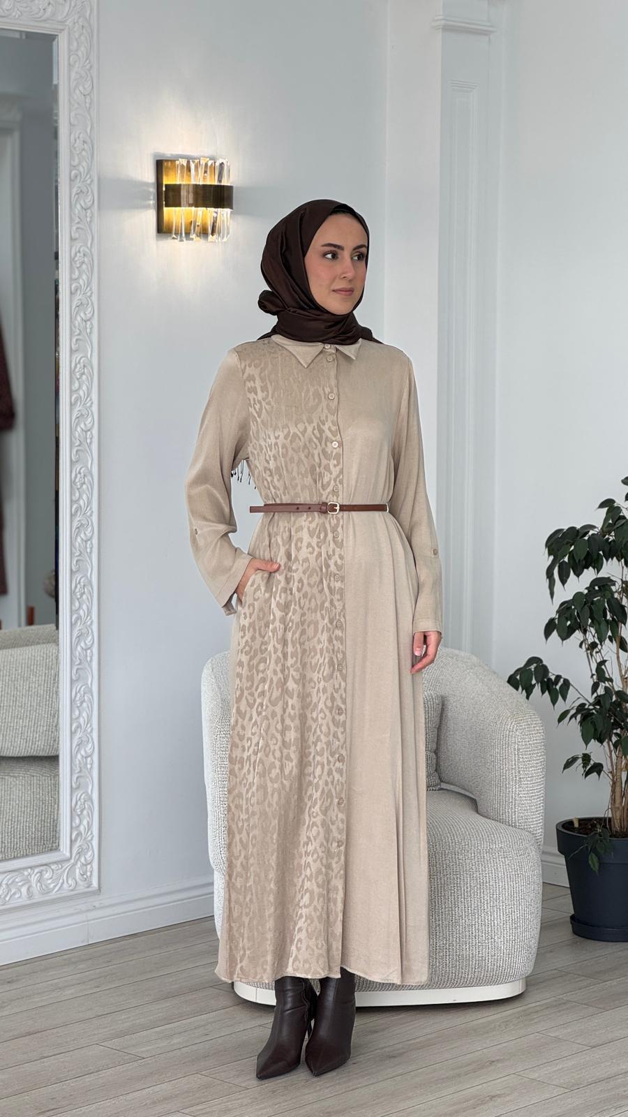 Nurcan Çetin Leopar Desenli Elbise 25254