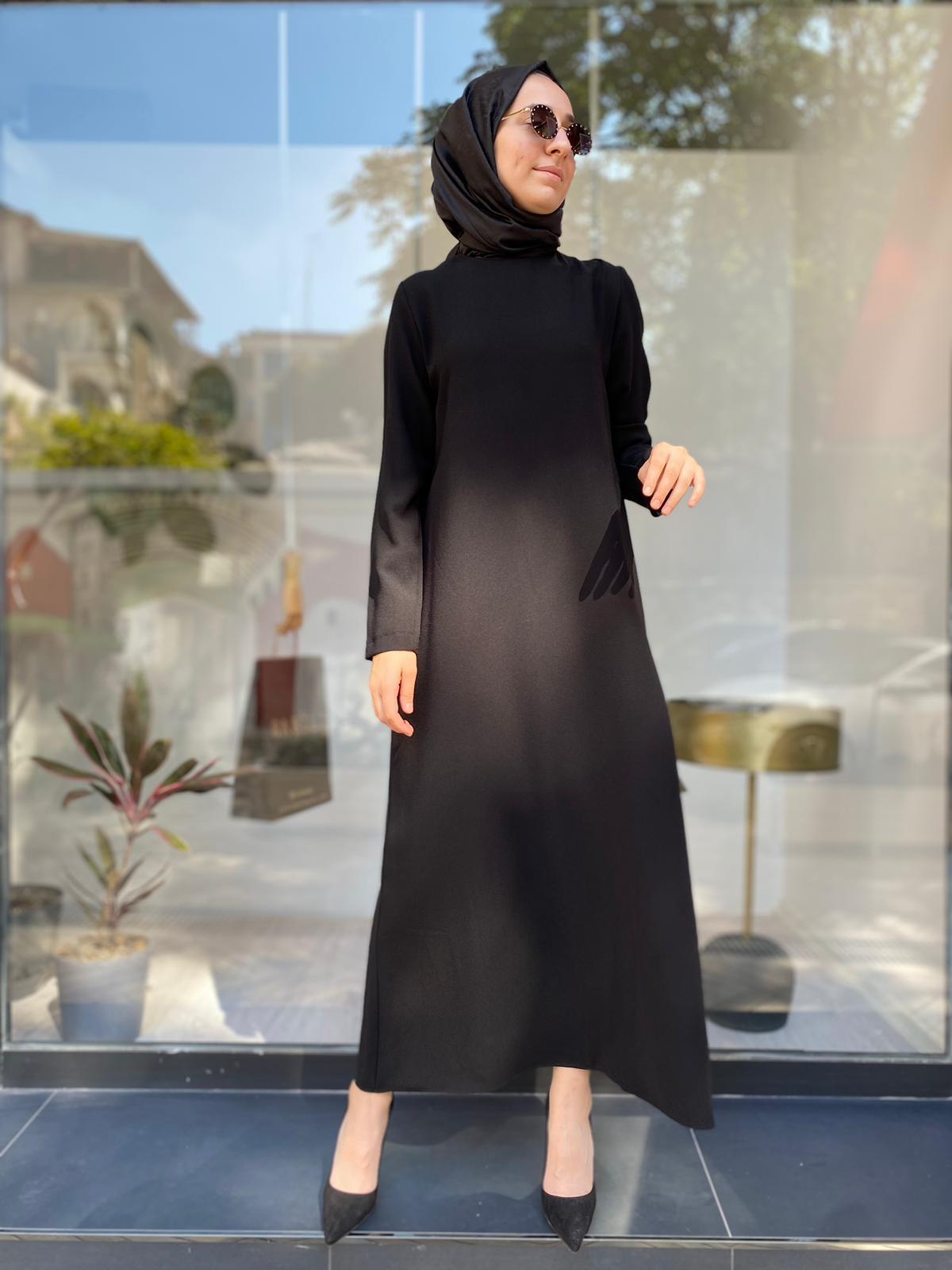 Nurcan Çetin Omzu Taşlı İkili Abaya 7605