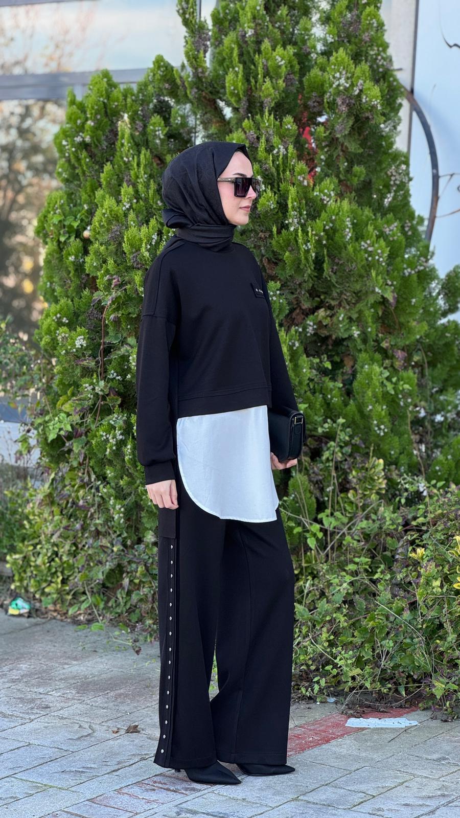 Nurcan Çetin Pantolonlu Takım Siyah 25574