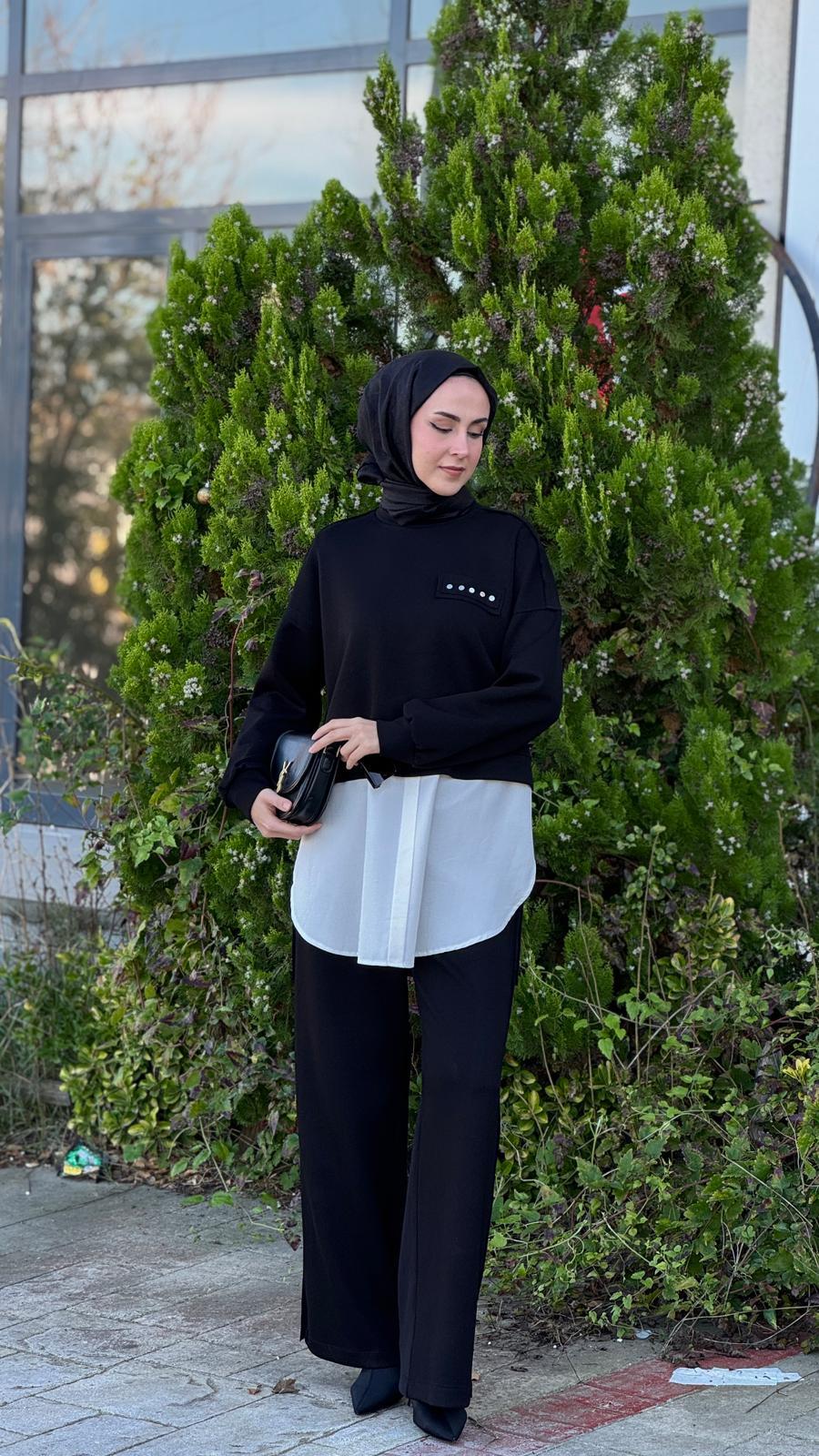 Nurcan Çetin Pantolonlu Takım Siyah 25574