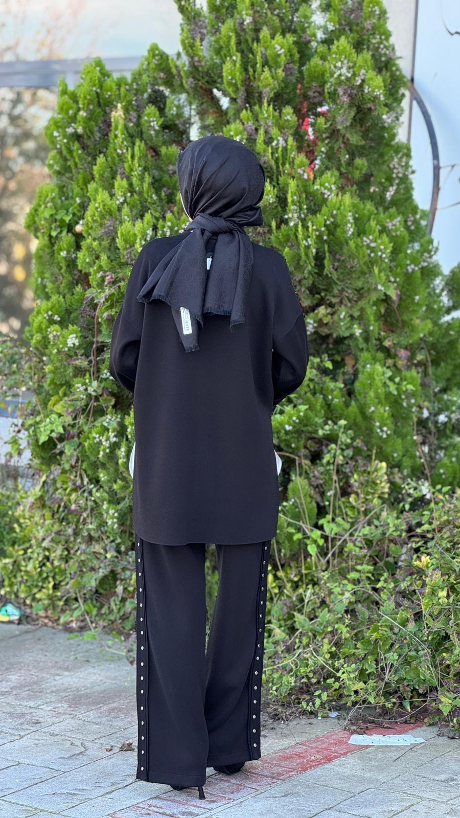 Nurcan Çetin Pantolonlu Takım Siyah 25574