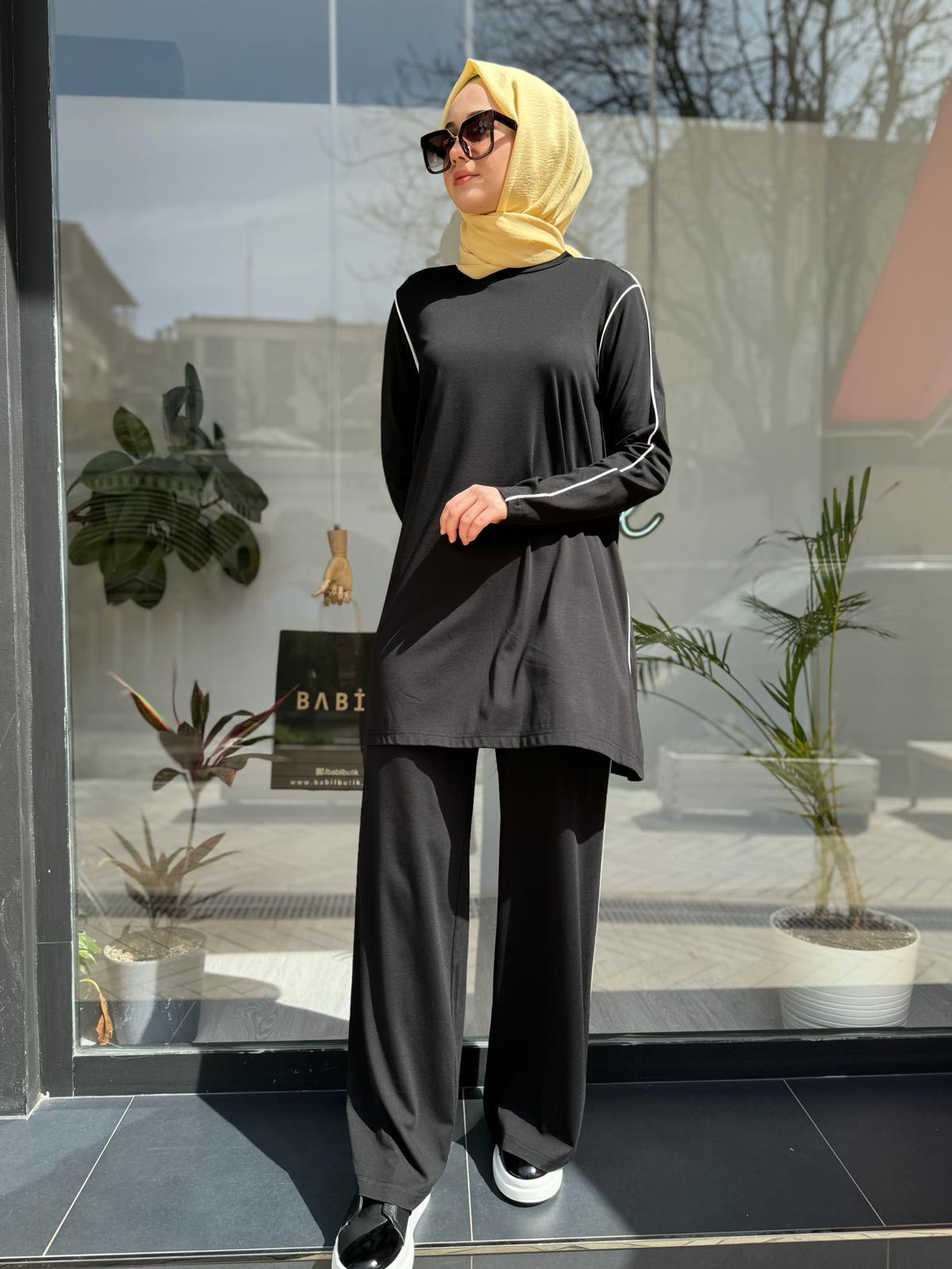 Nurcan Çetin Pantolonlu Tunik Takım Siyah 24457