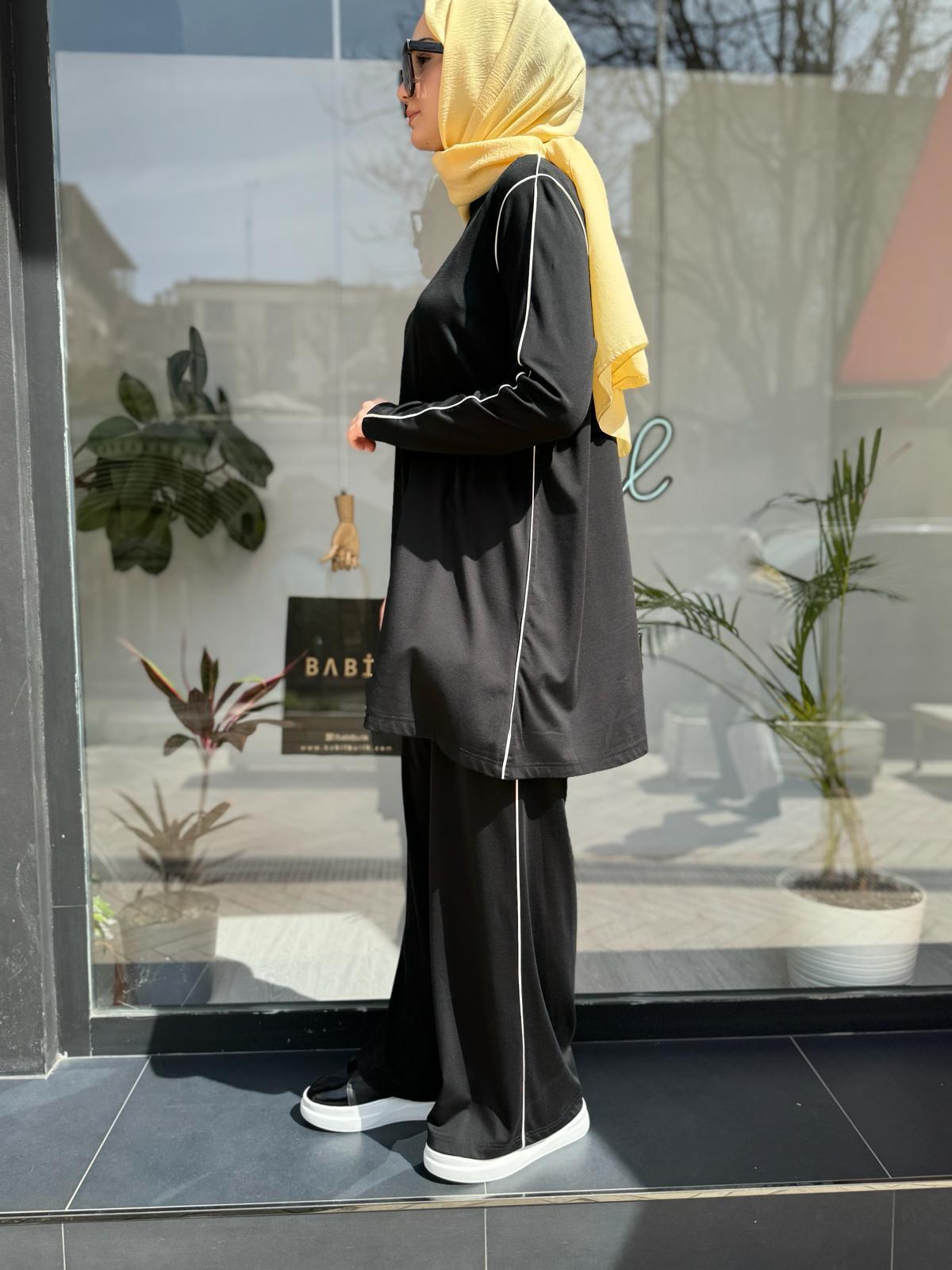 Nurcan Çetin Pantolonlu Tunik Takım Siyah 24457