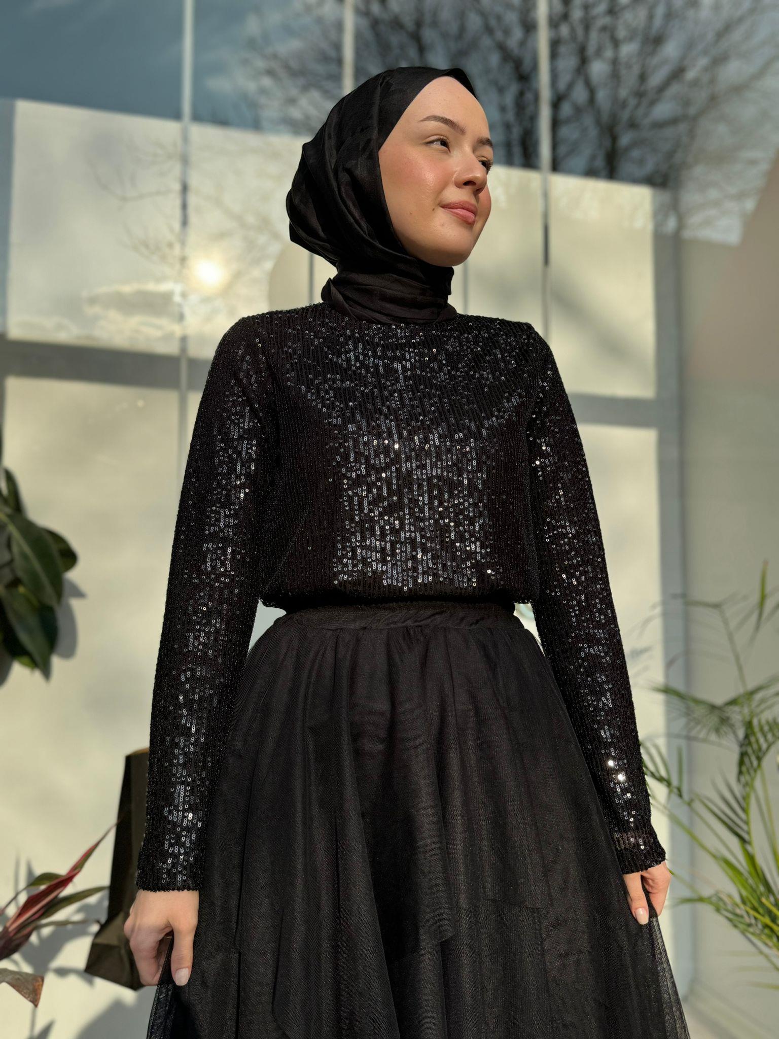 Nurcan Çetin Payet Takım Siyah 7402