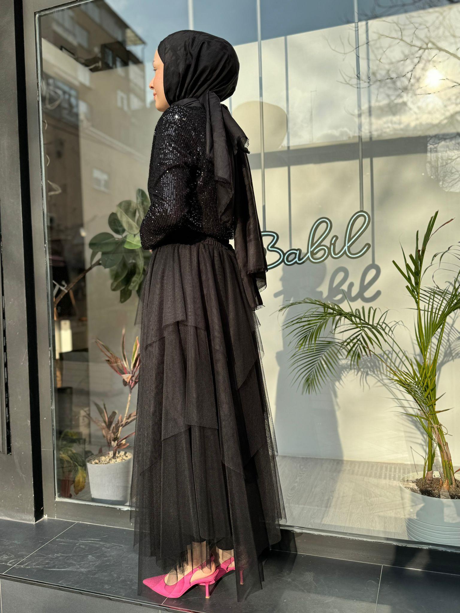 Nurcan Çetin Payet Takım Siyah 7402
