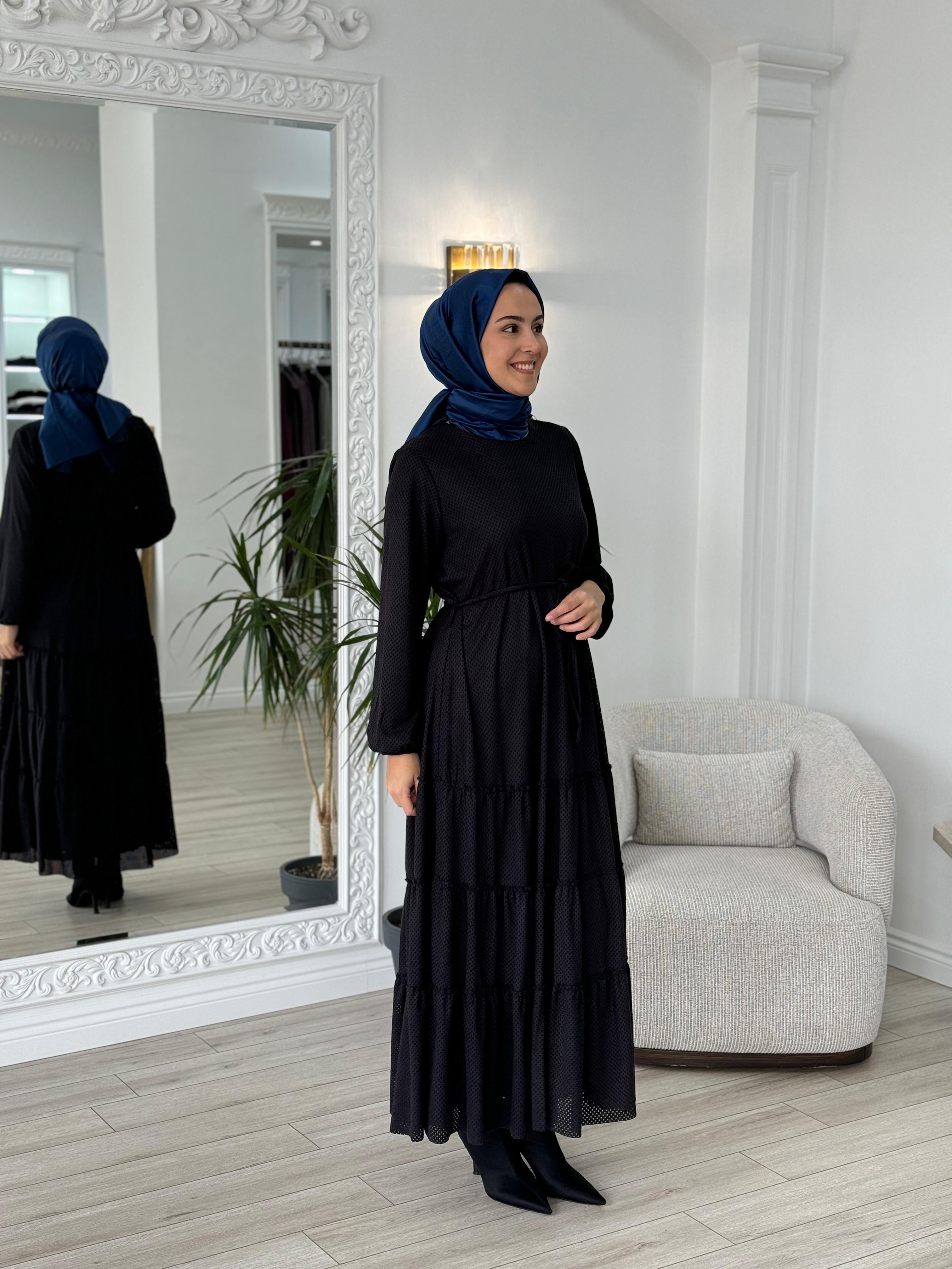 Nurcan Çetin Süet Elbise Siyah 16127