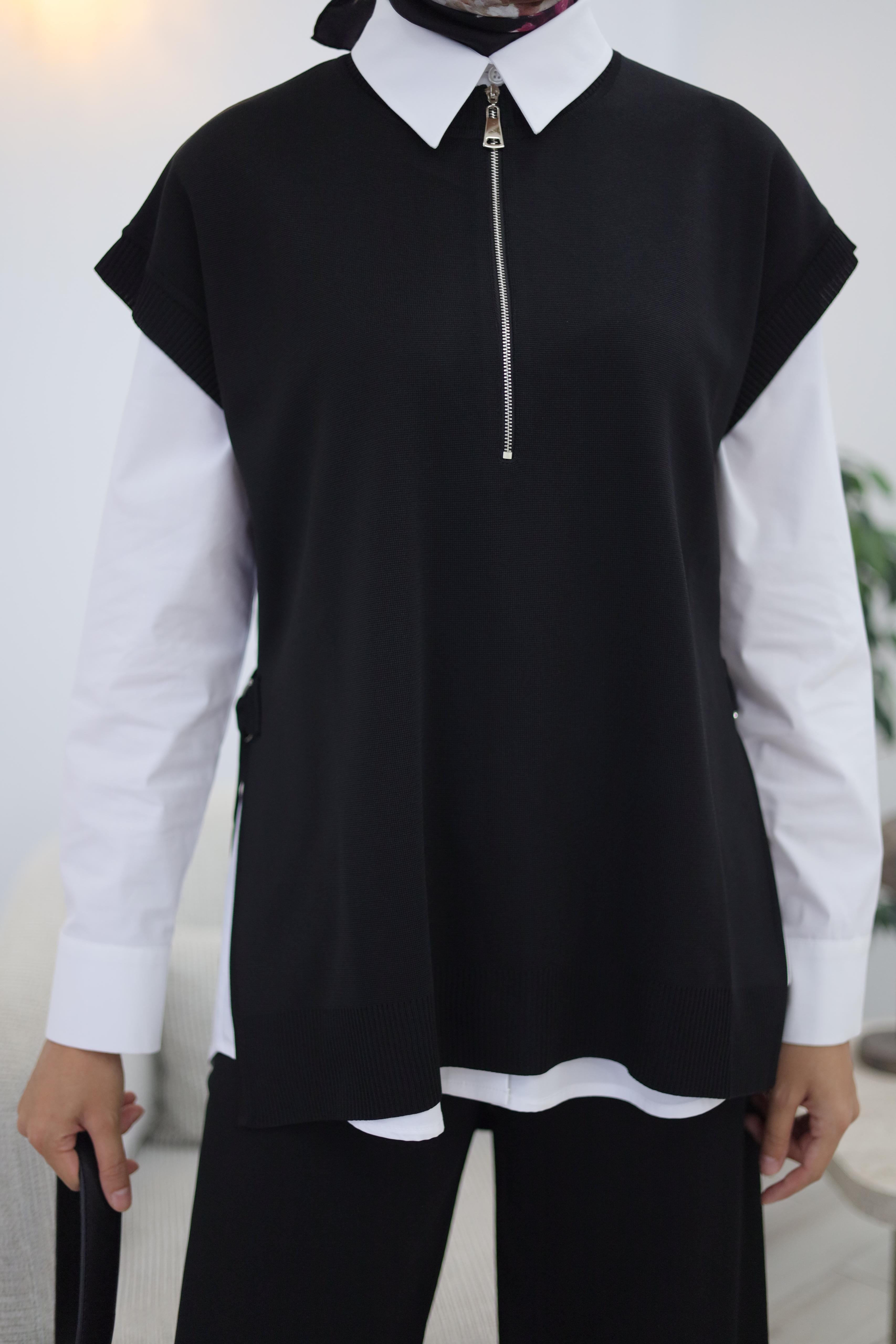 Nurcan Çetin Triko Takım Siyah NR142