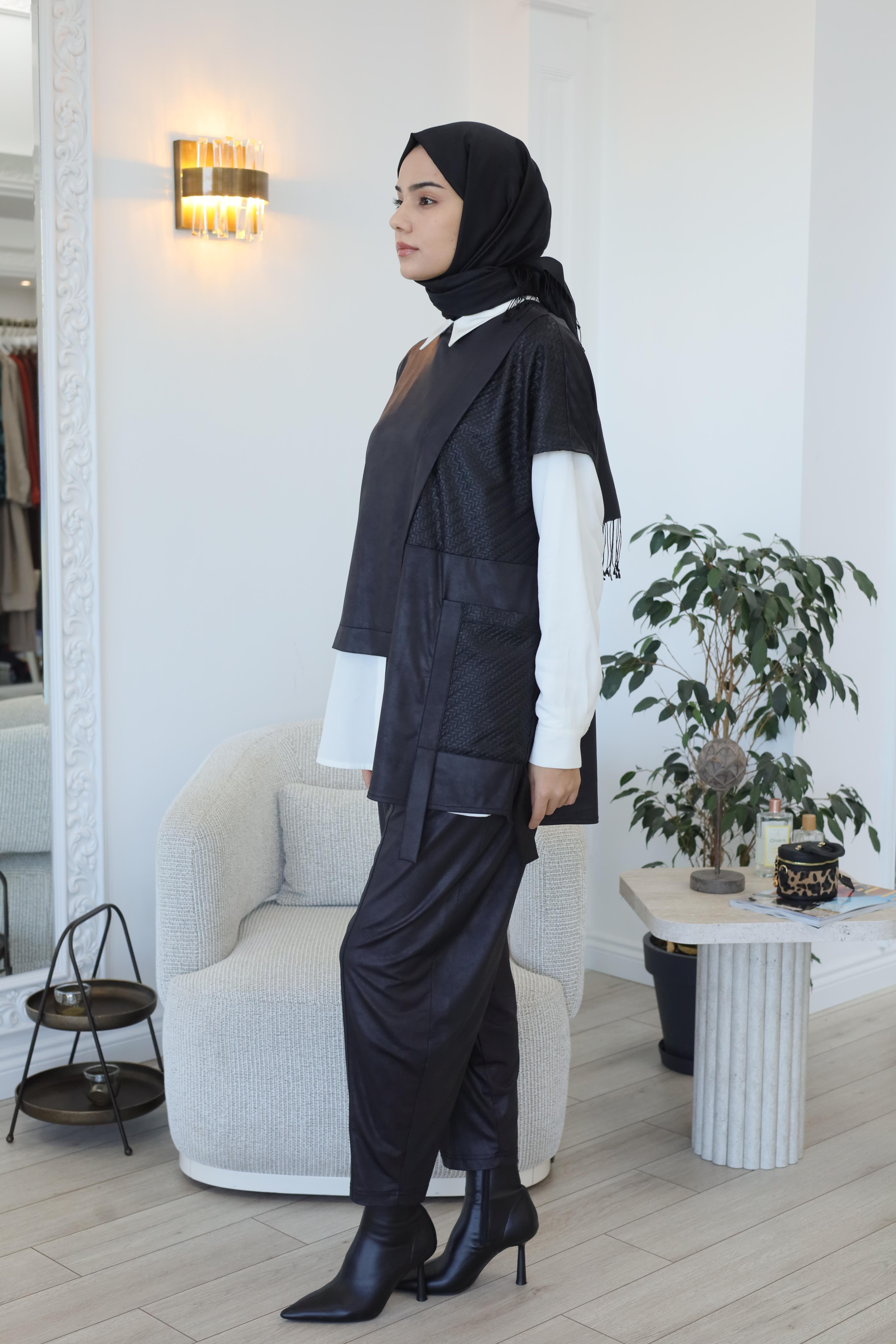 Nurcan Çetin Üçlü Takım Siyah 25630