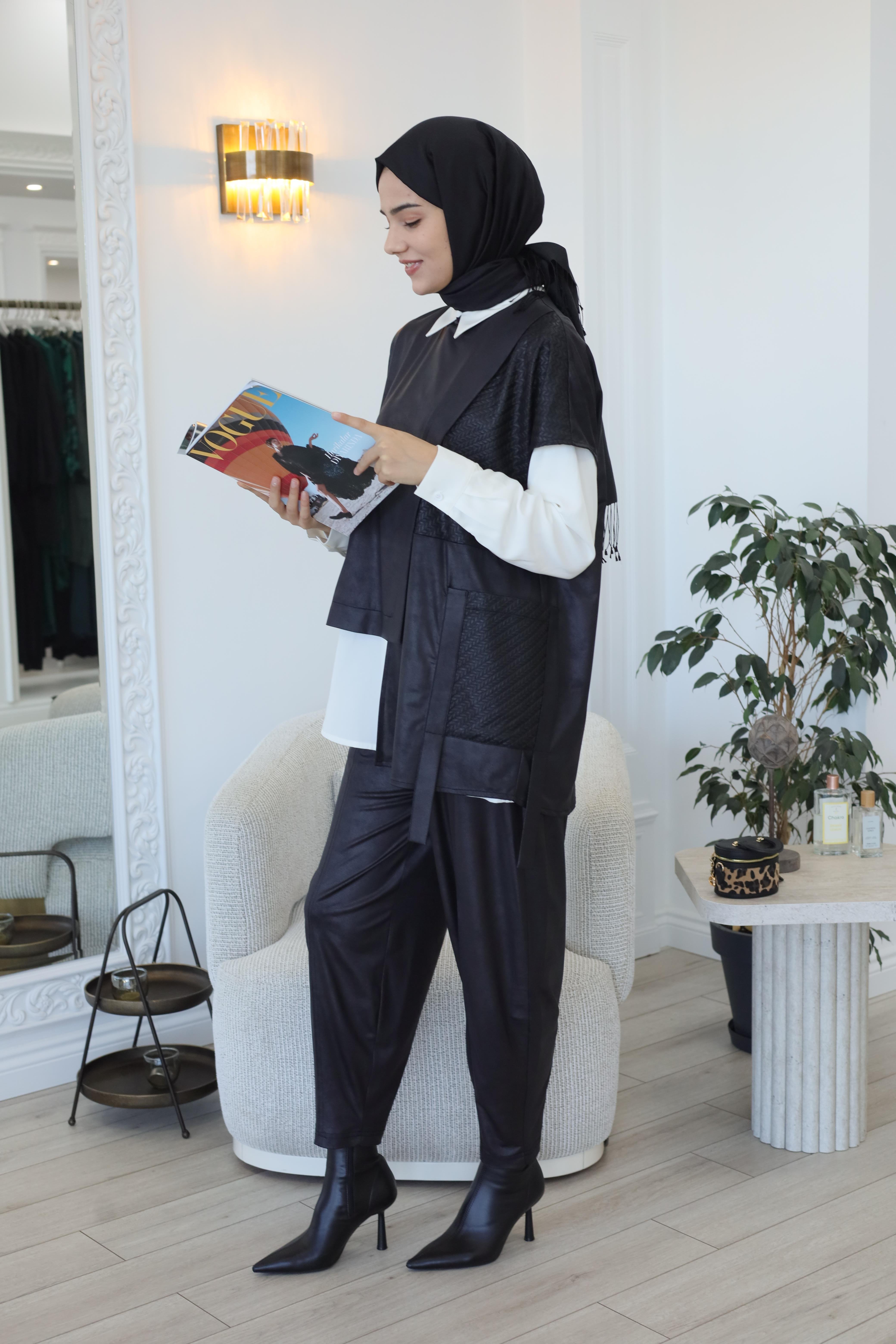 Nurcan Çetin Üçlü Takım Siyah 25630