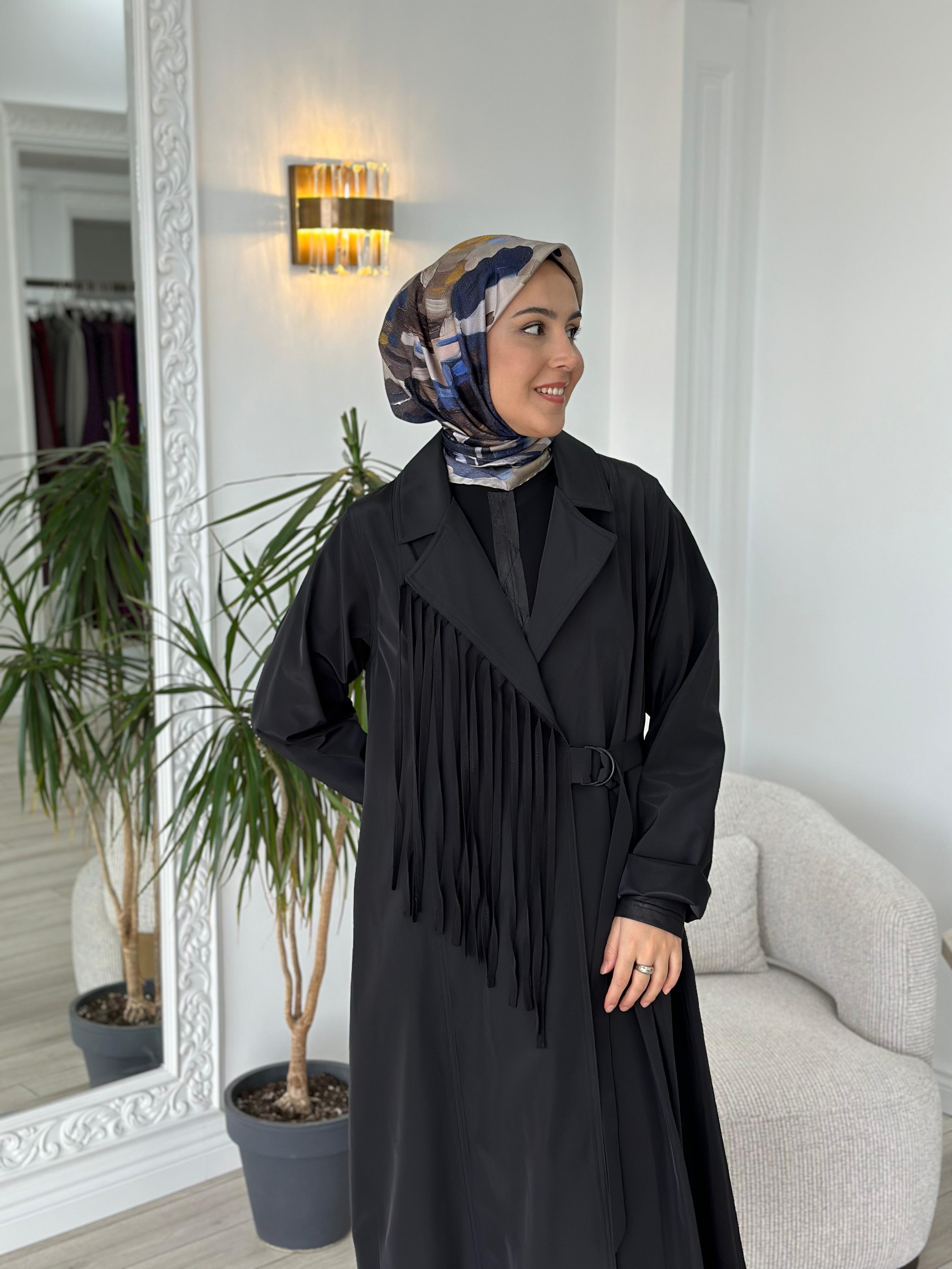 Nurcan Çetin Yaka Detaylı Trençkot Siyah 16700