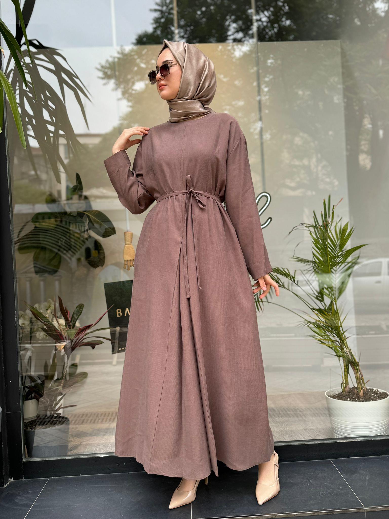 QOOQ Apili Elbise Kahve 24ss405