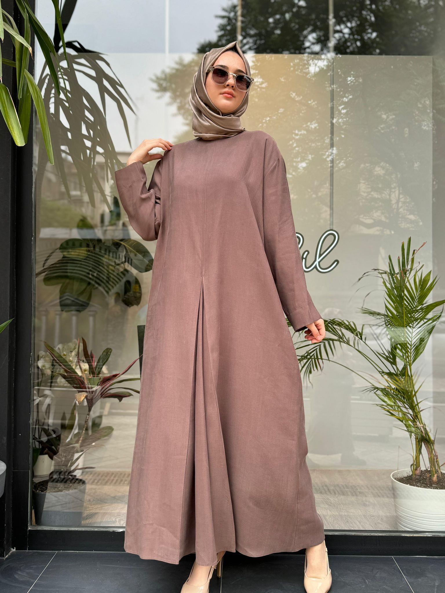 QOOQ Apili Elbise Kahve 24ss405