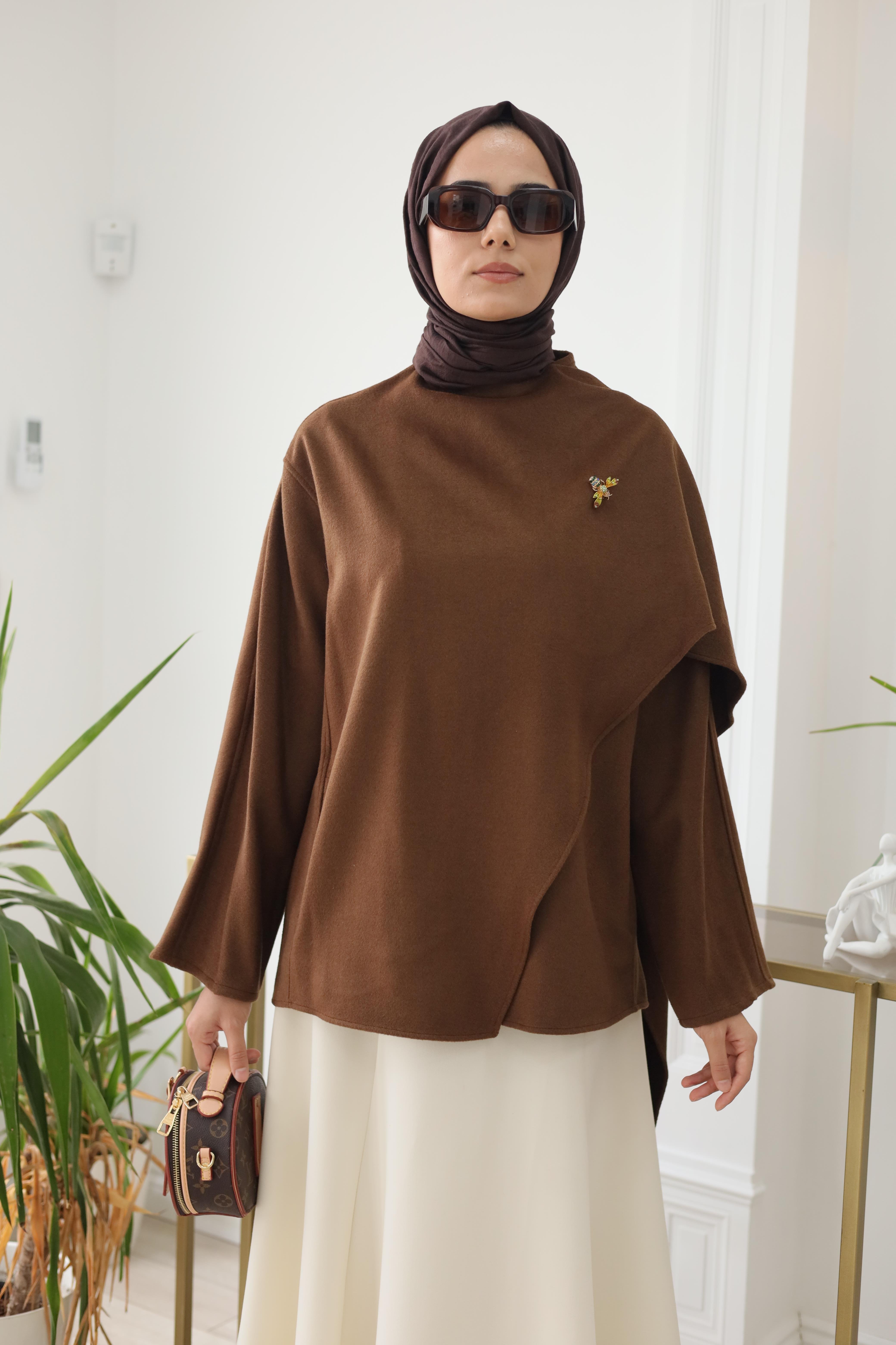 QOOQ Atkılı Kaşe Bluz 26fw211