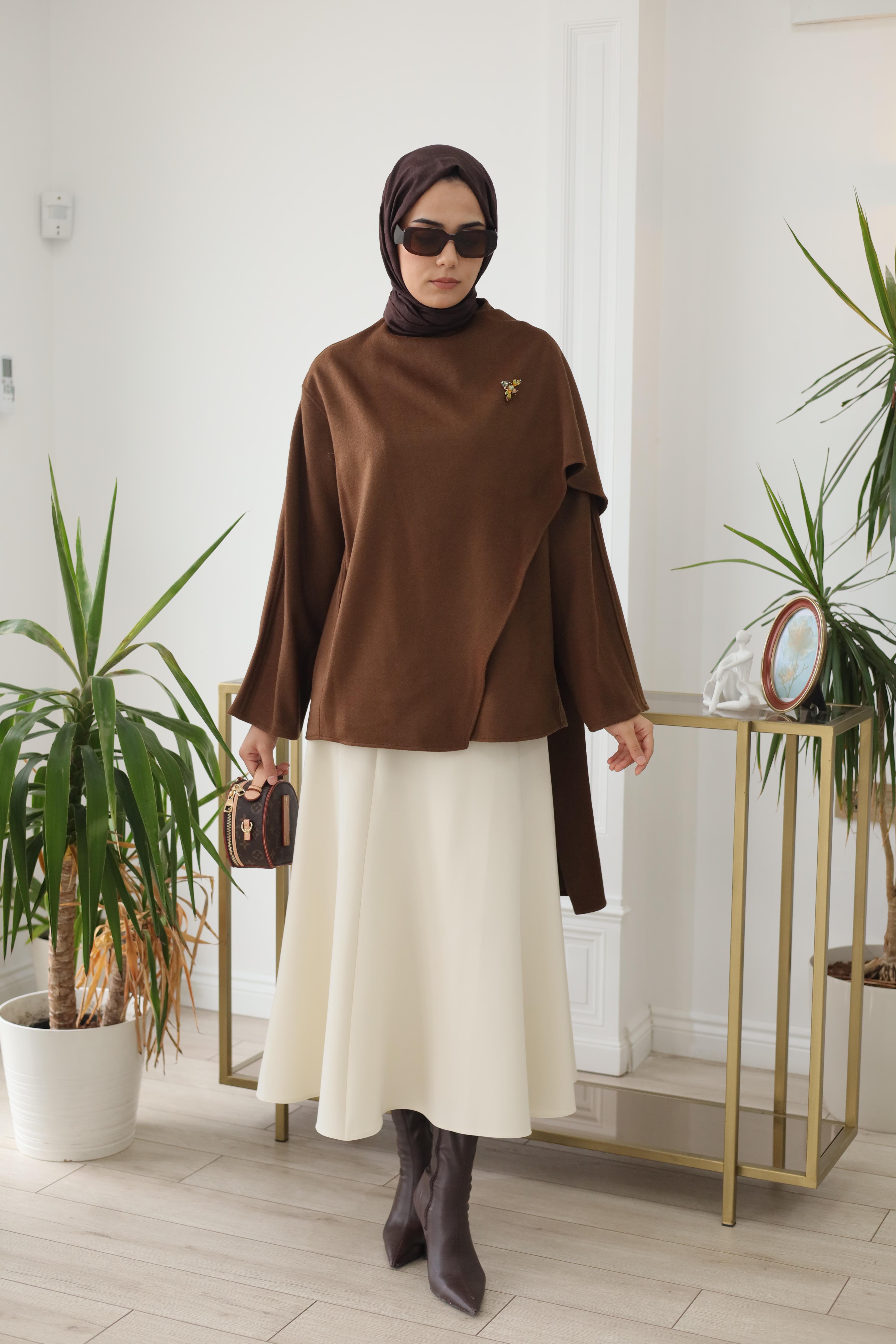QOOQ Atkılı Kaşe Bluz 26fw211