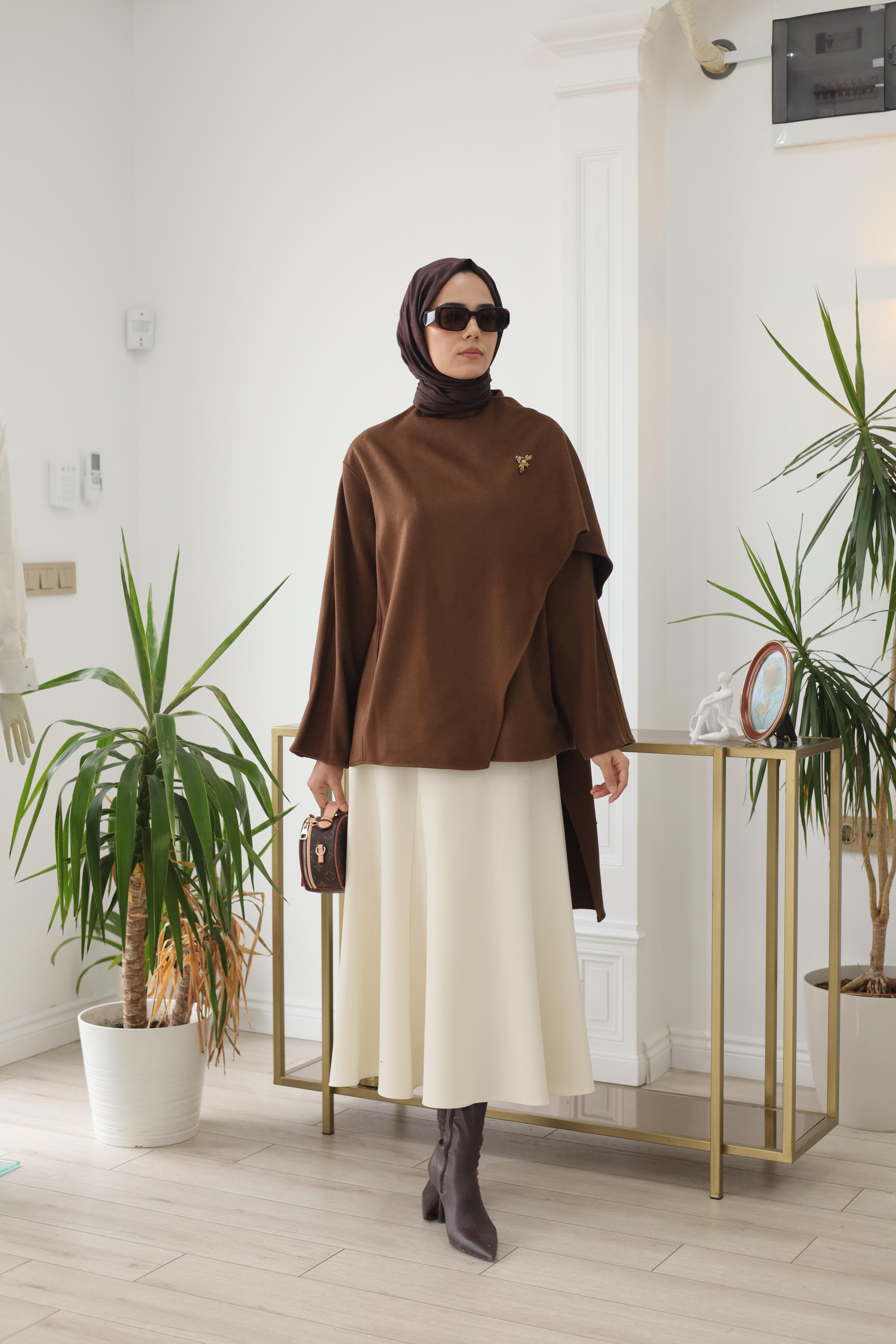 QOOQ Atkılı Kaşe Bluz 26fw211