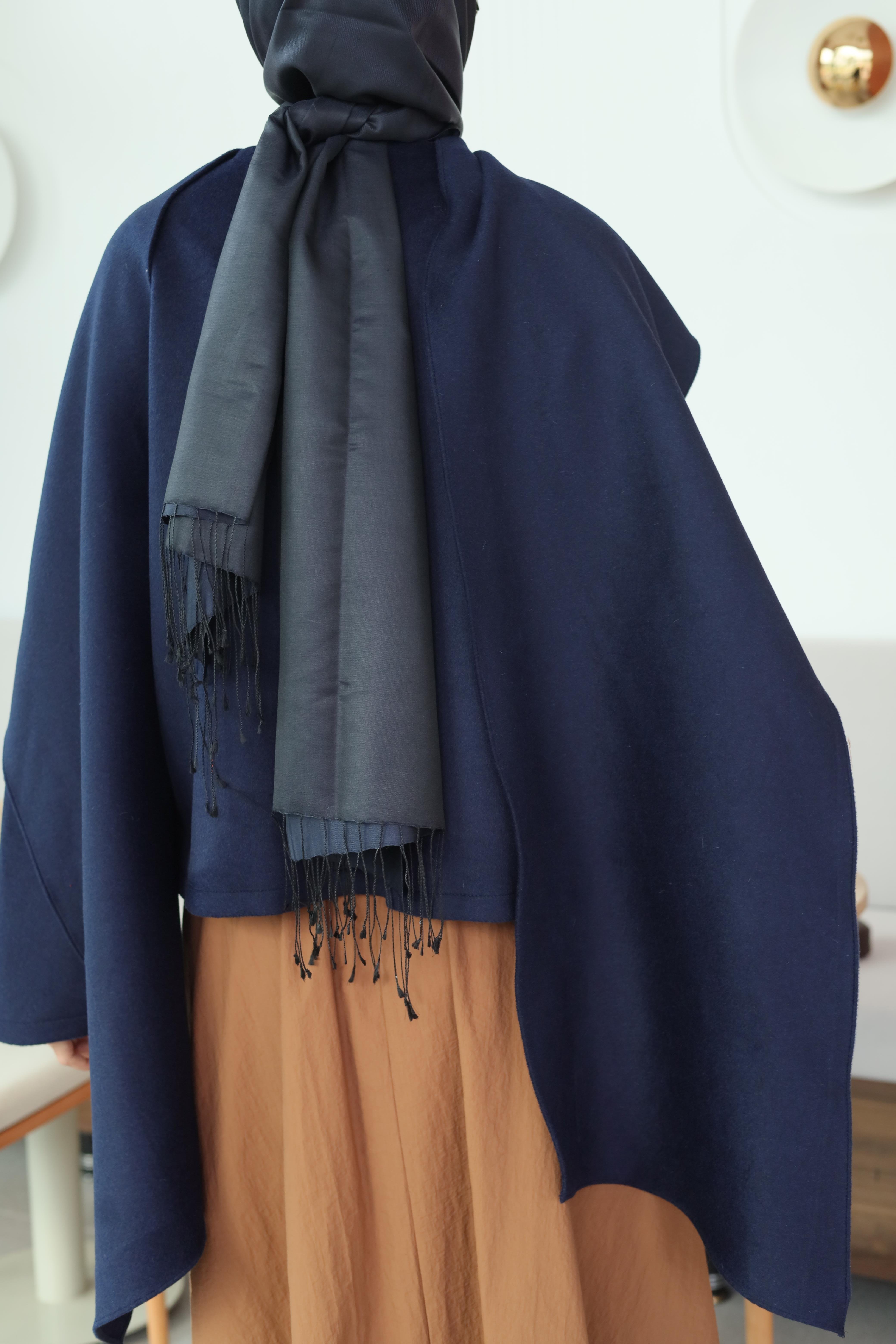 QOOQ Atkılı Kaşe Bluz Lacivert 26fw211
