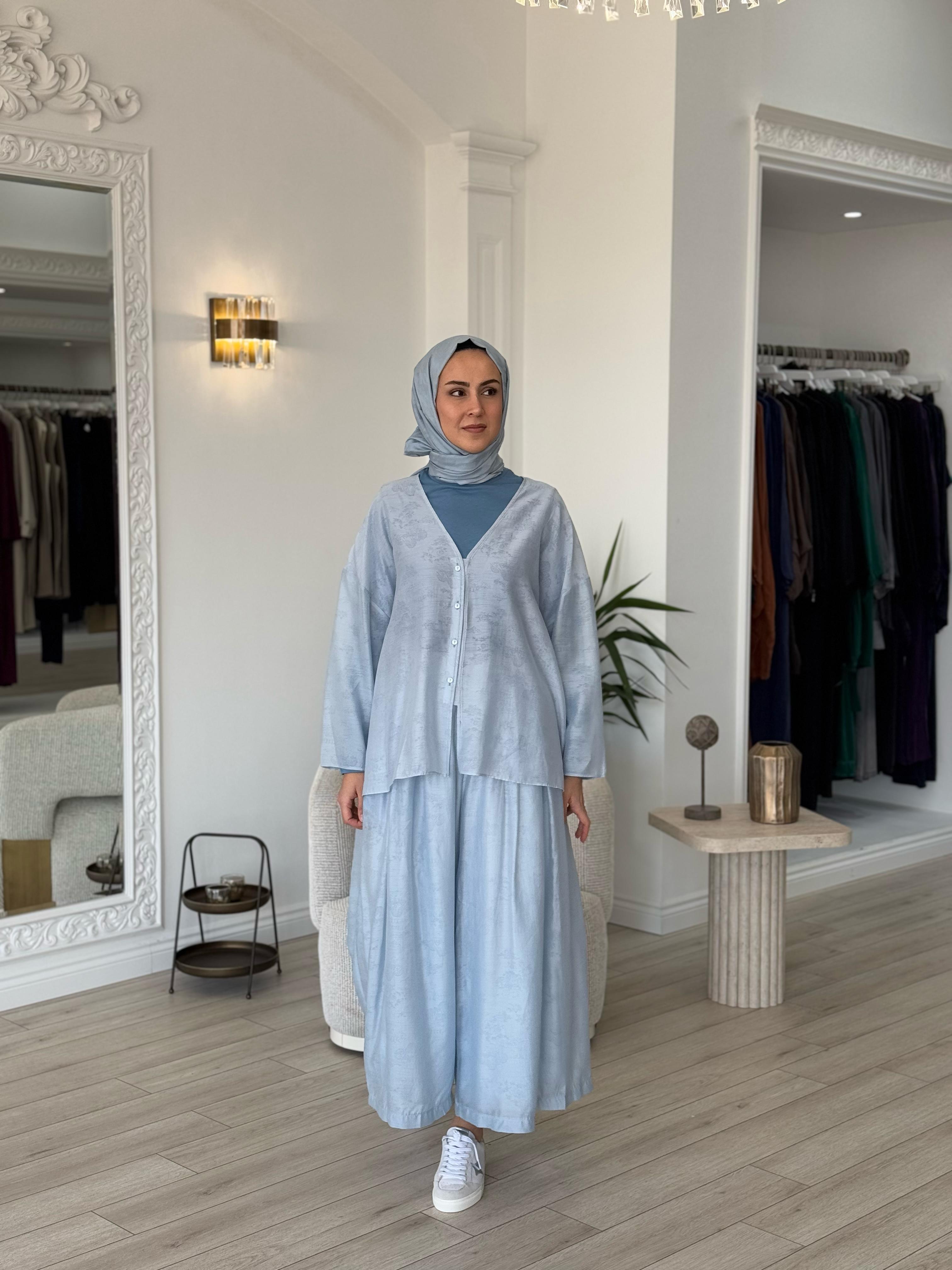 QOOQ Azur Kimono Takım Mavi 25ss626
