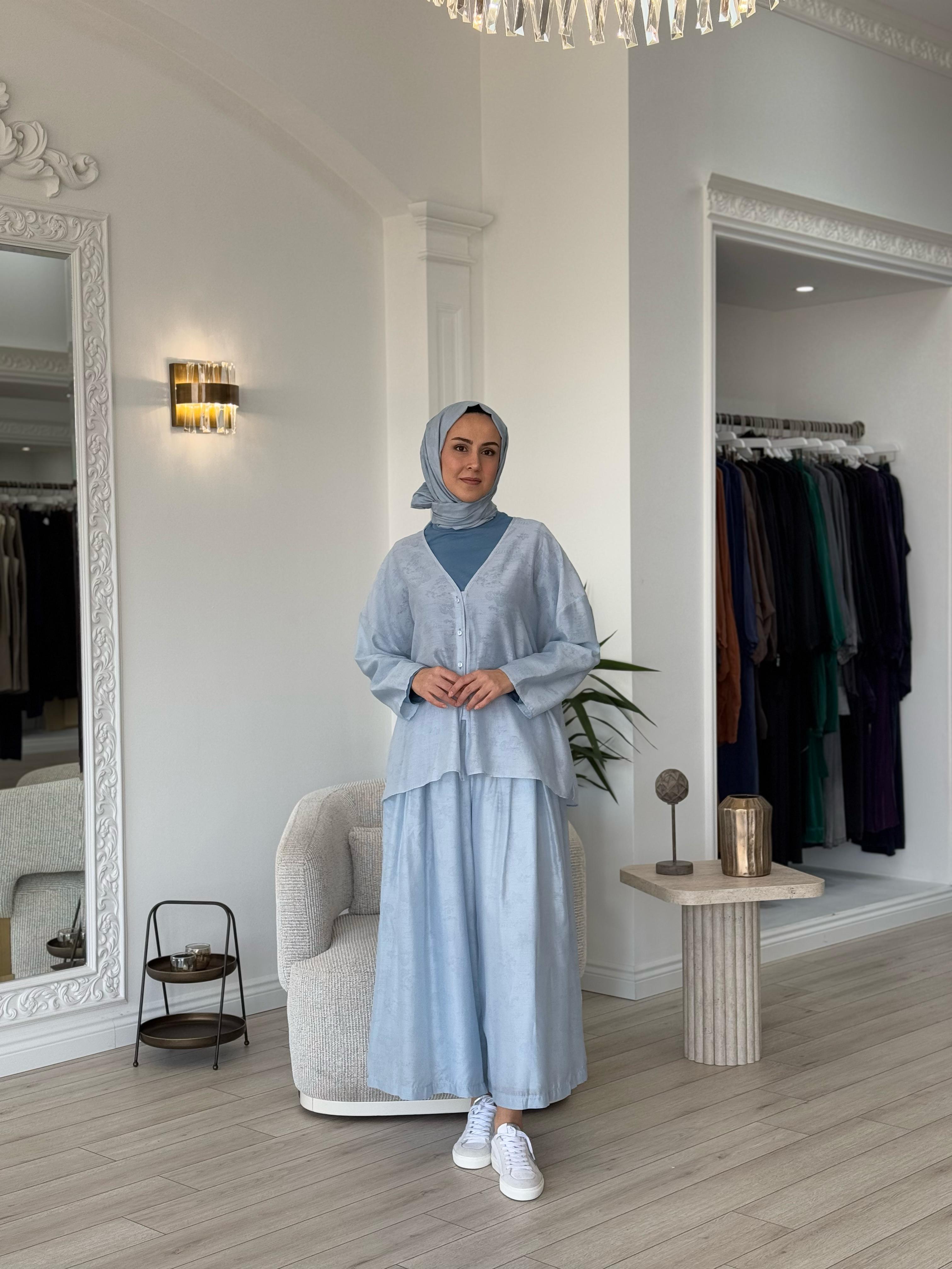 QOOQ Azur Kimono Takım Mavi 25ss626
