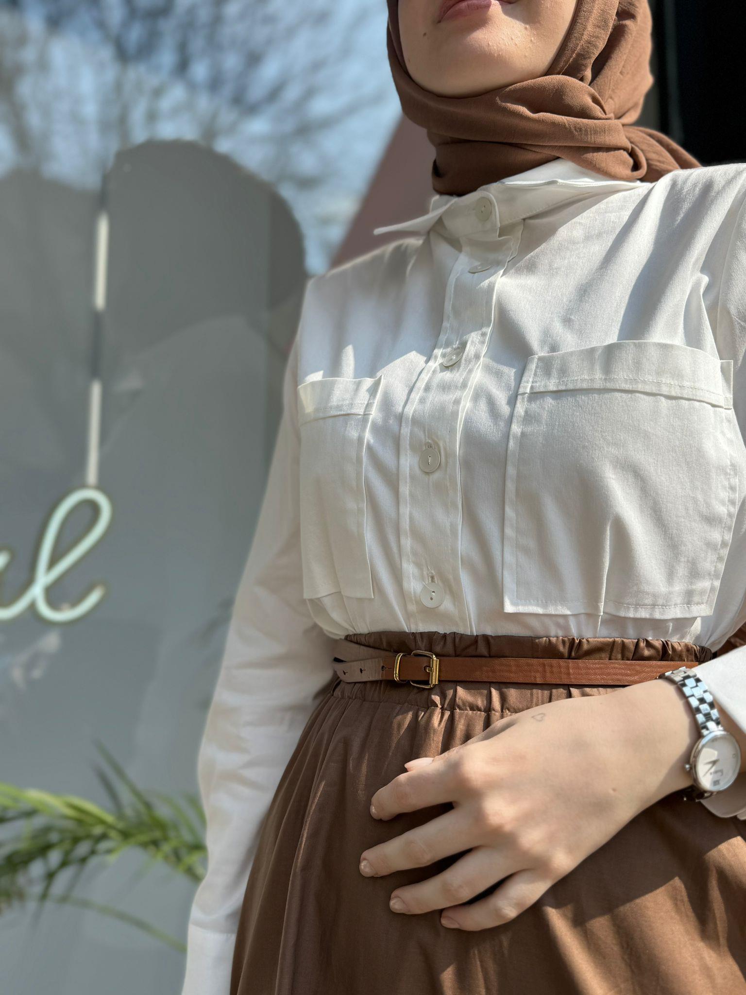 QOOQ Basic Gömlek Beyaz 24fw223