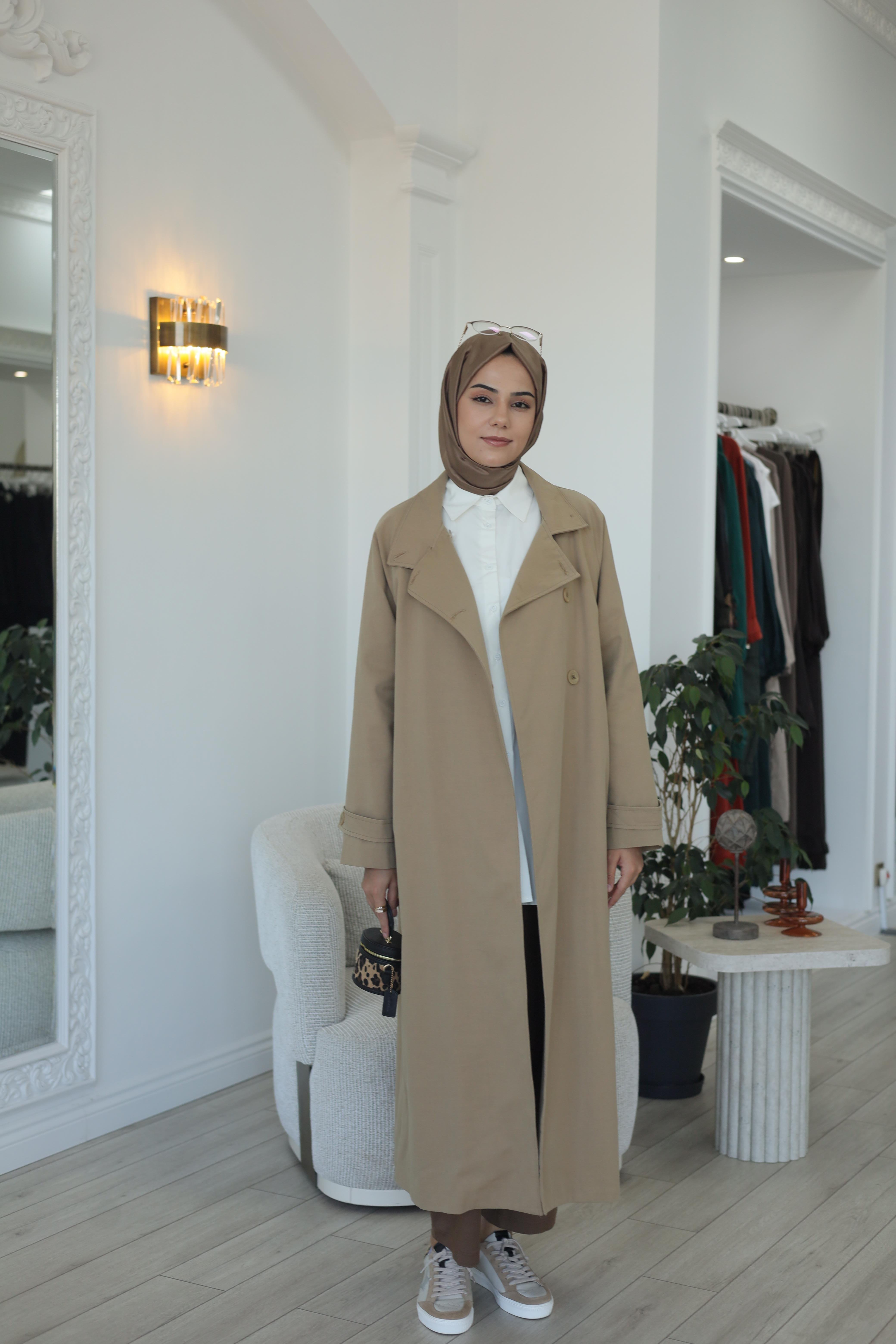 QOOQ Bej Trench 26fw612