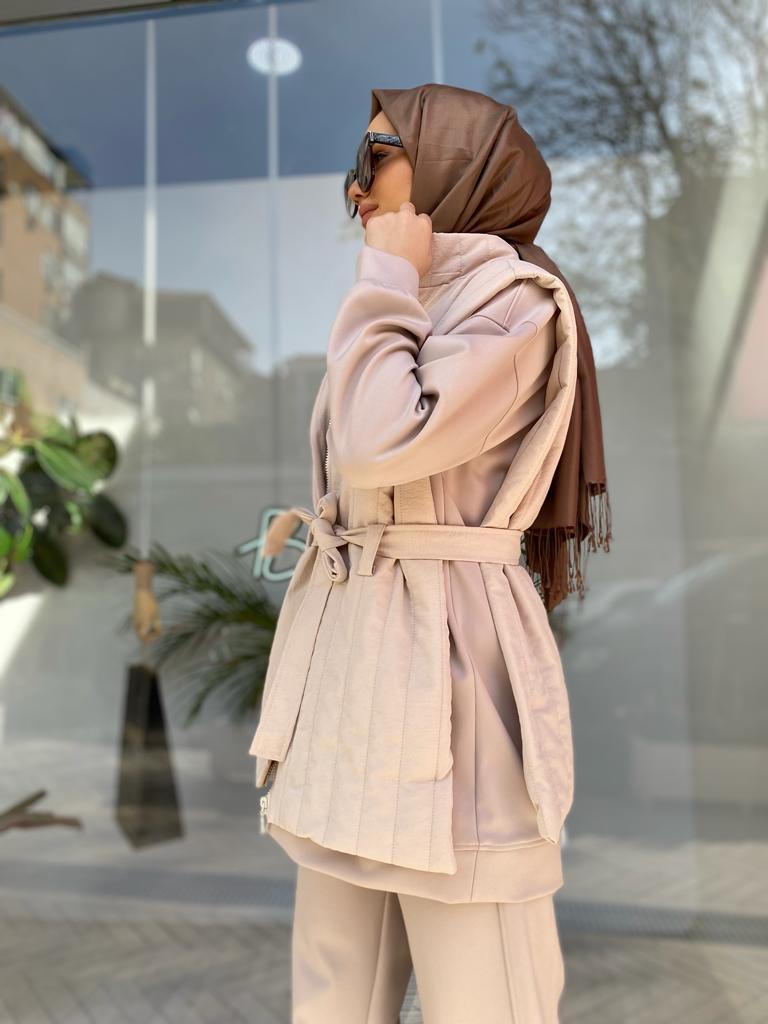 QOOQ Beyb Yelek Bej 24fw621