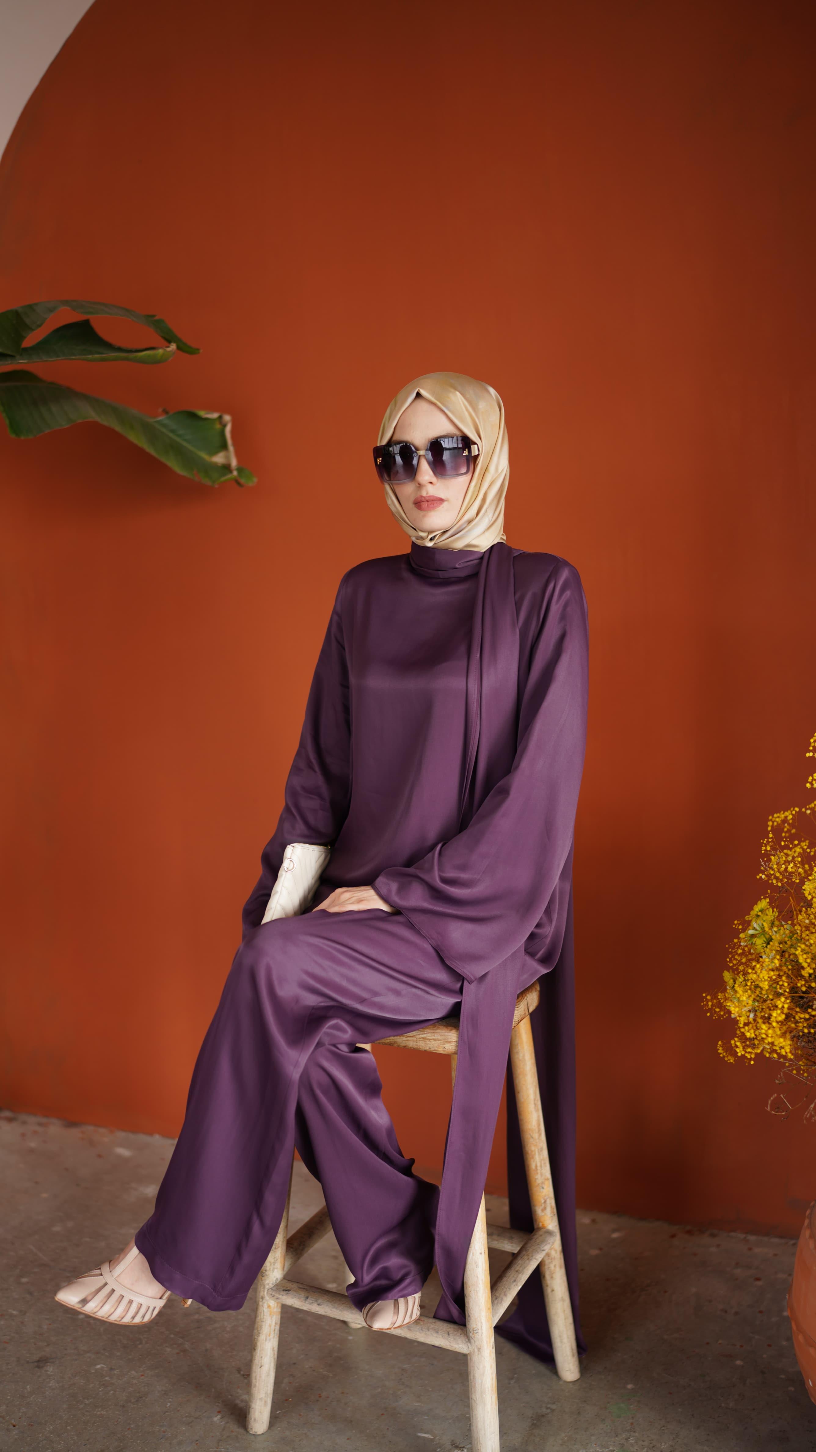 QOOQ Ferse Takım Mor 25fw225