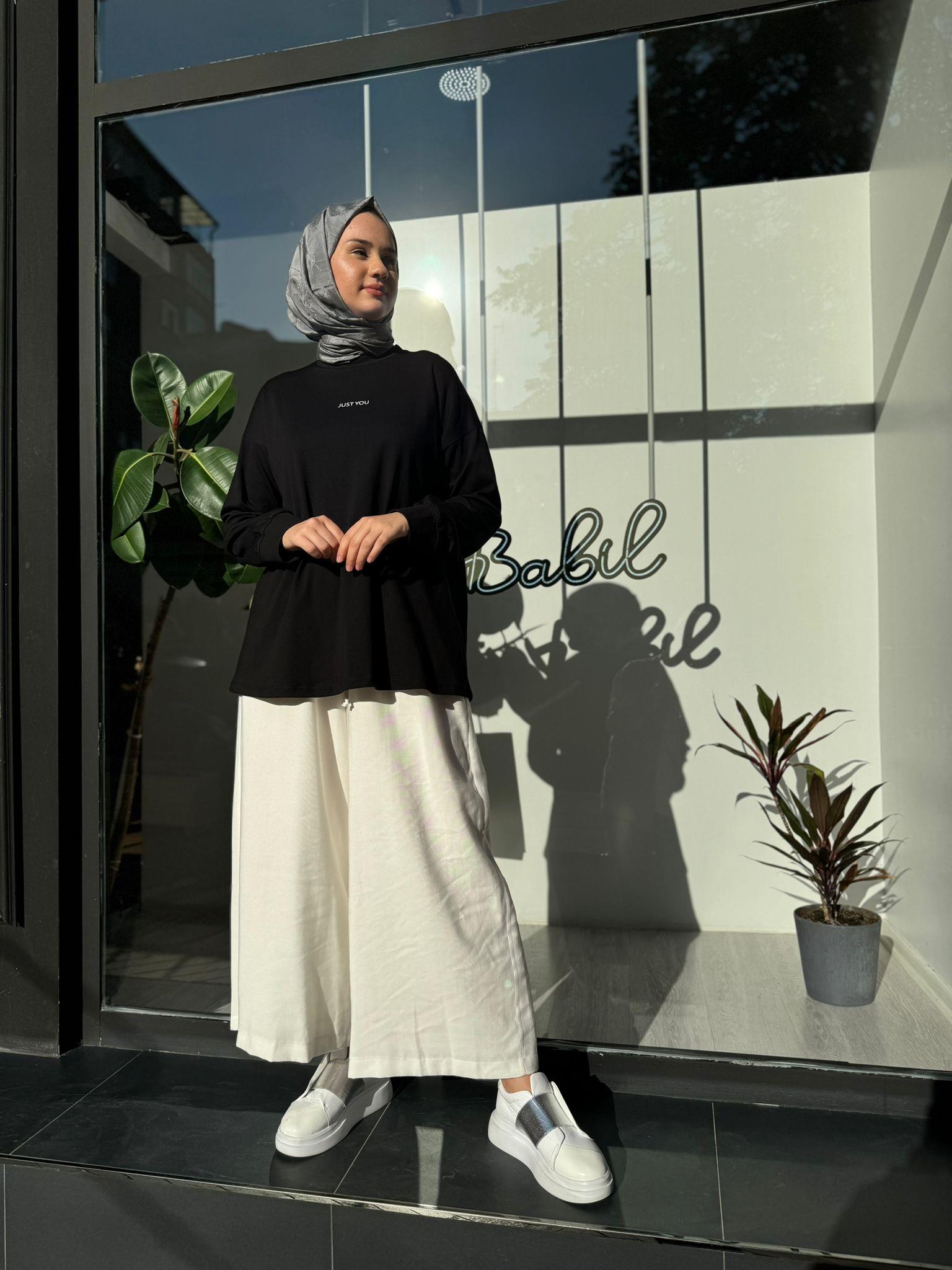 QOOQ Gloria Pantolon Astarlı Beyaz 24ss349