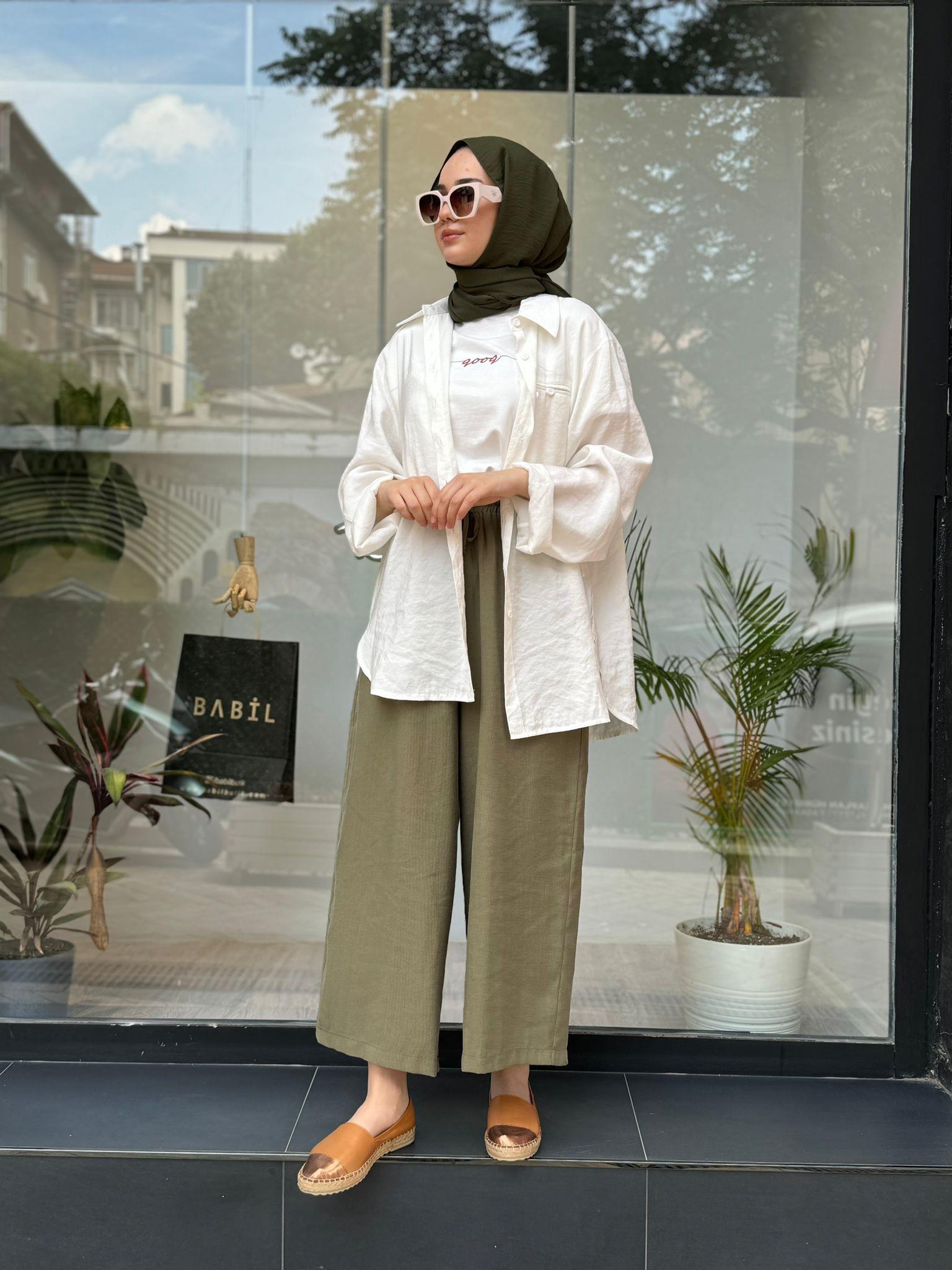 QOOQ Gloria Pantolon Haki 24ss349