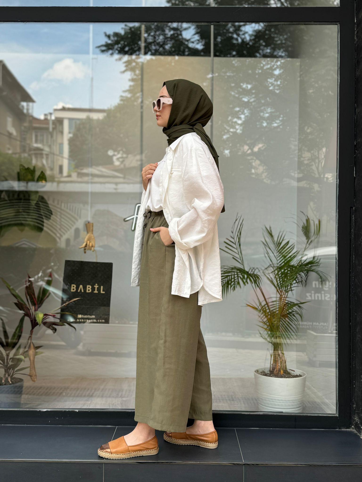 QOOQ Gloria Pantolon Haki 24ss349