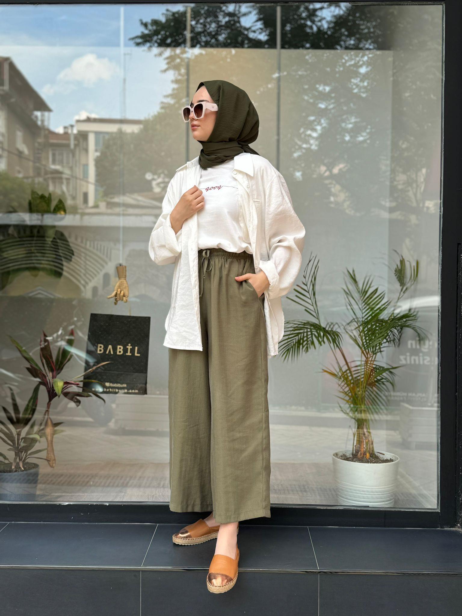 QOOQ Gloria Pantolon Haki 24ss349