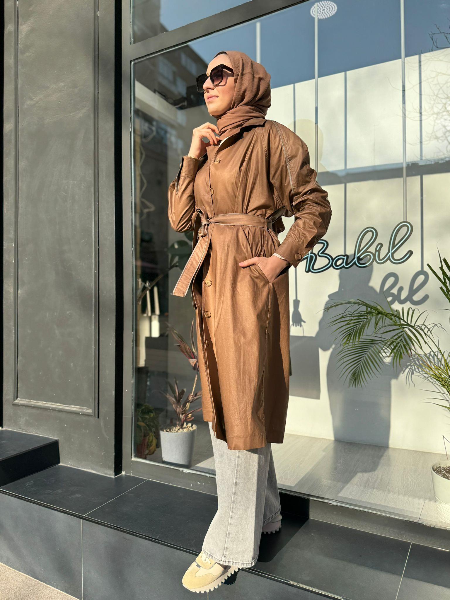 QOOQ Keti Trenç Kahve 24ss610