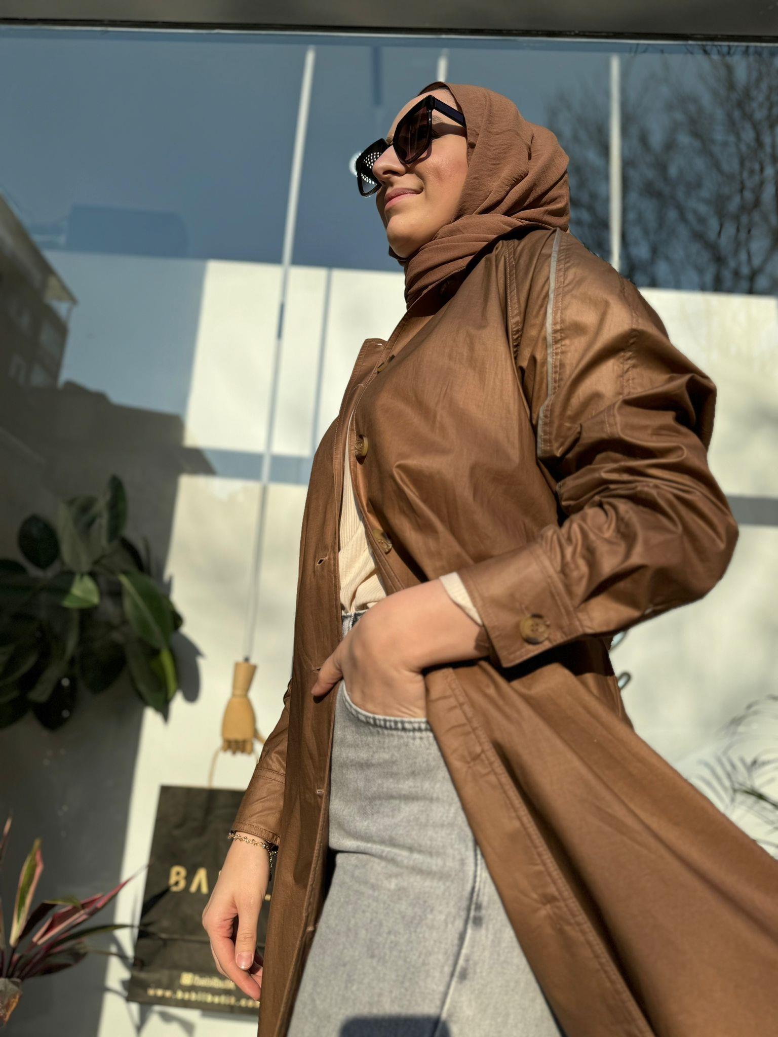 QOOQ Keti Trenç Kahve 24ss610