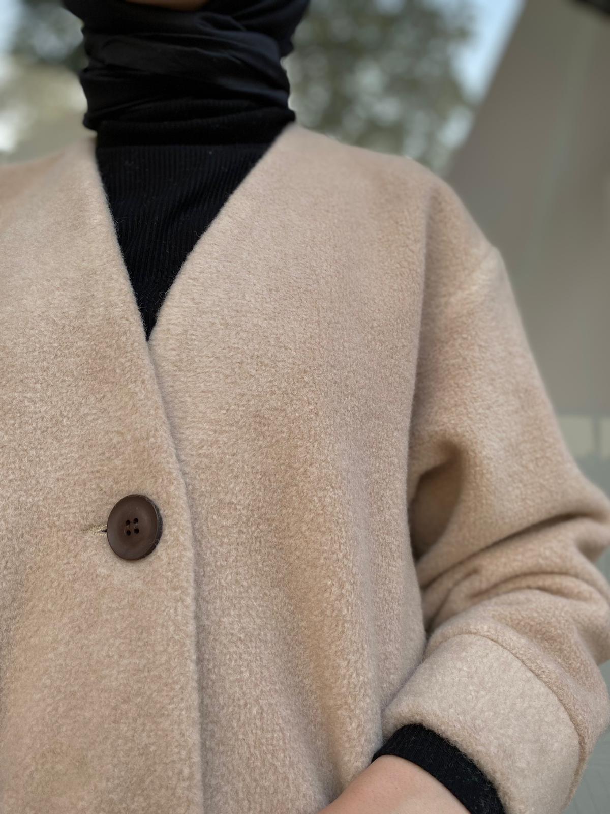 QOOQ Lady Hırka Bej 24fw613 