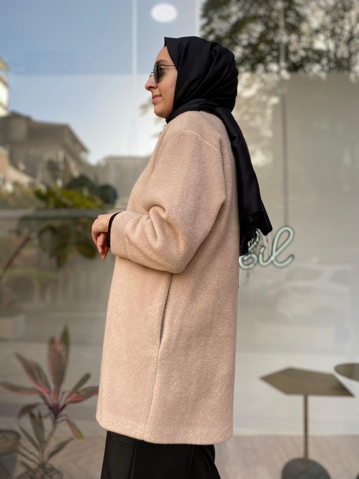 QOOQ Lady Hırka Bej 24fw613 