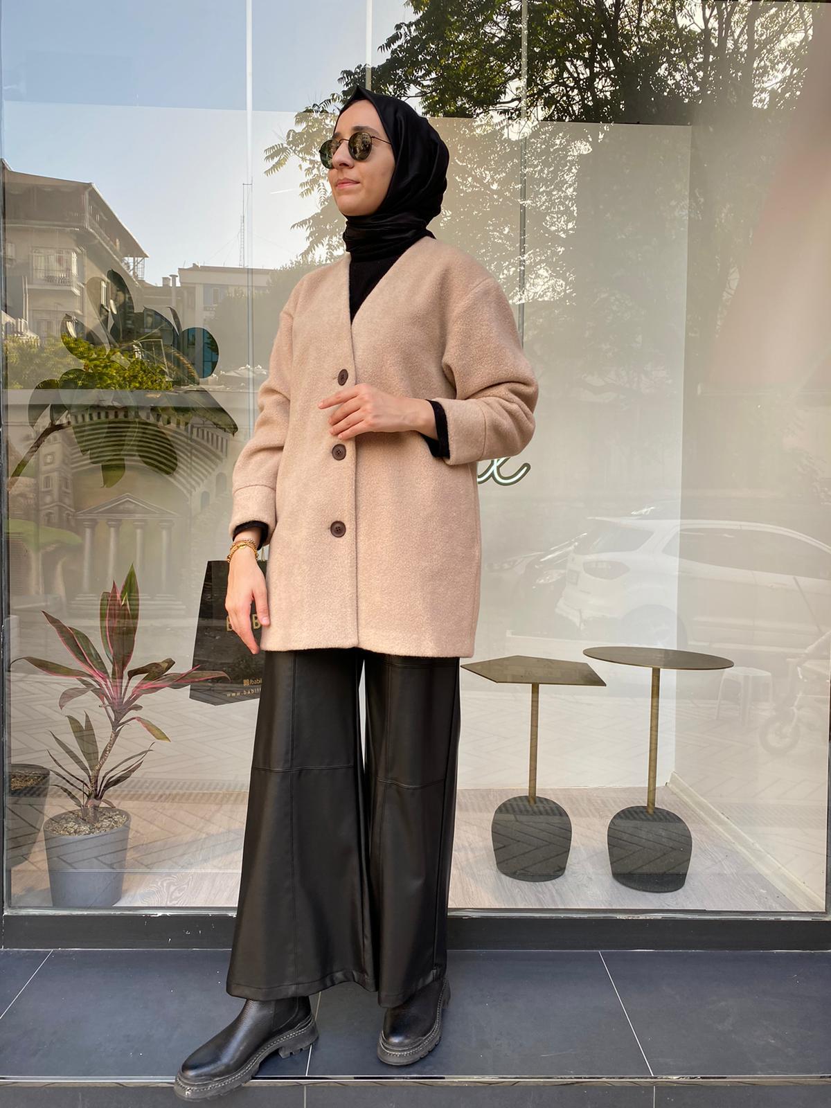QOOQ Lady Hırka Bej 24fw613 