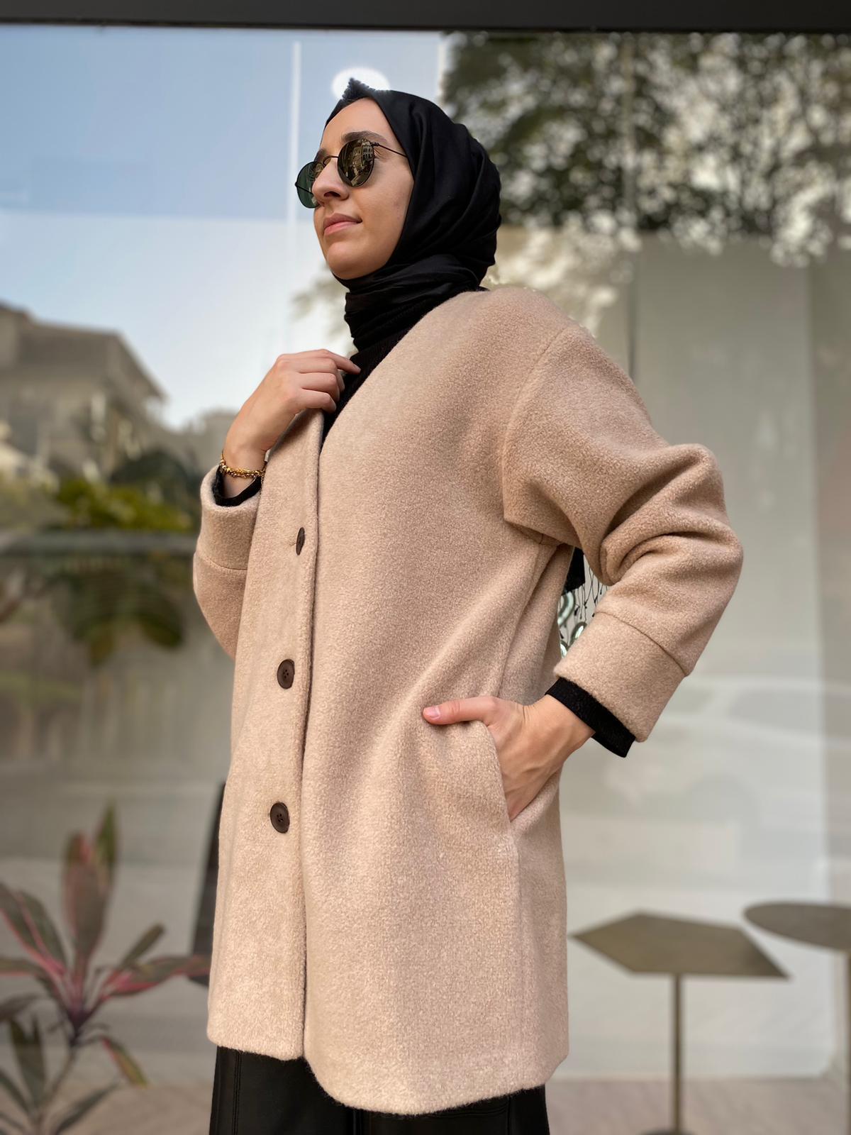 QOOQ Lady Hırka Bej 24fw613 