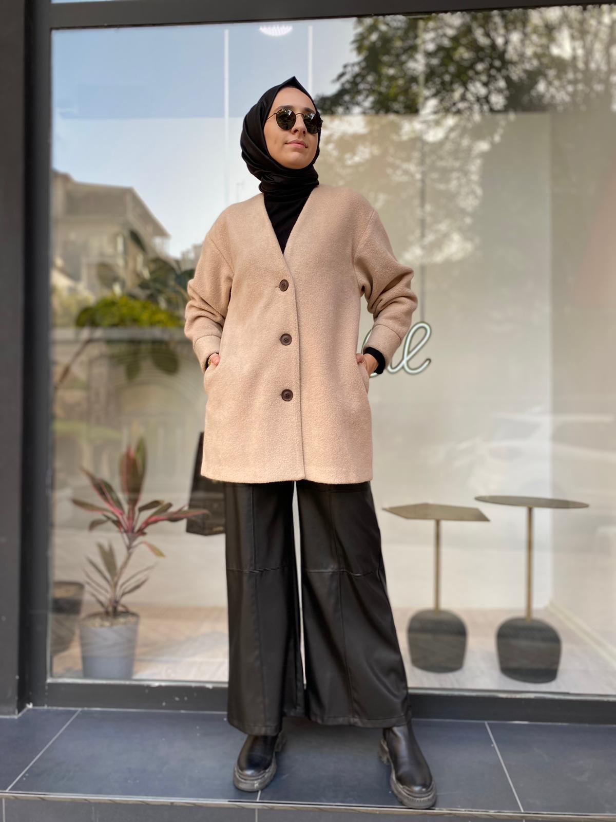 QOOQ Lady Hırka Bej 24fw613 