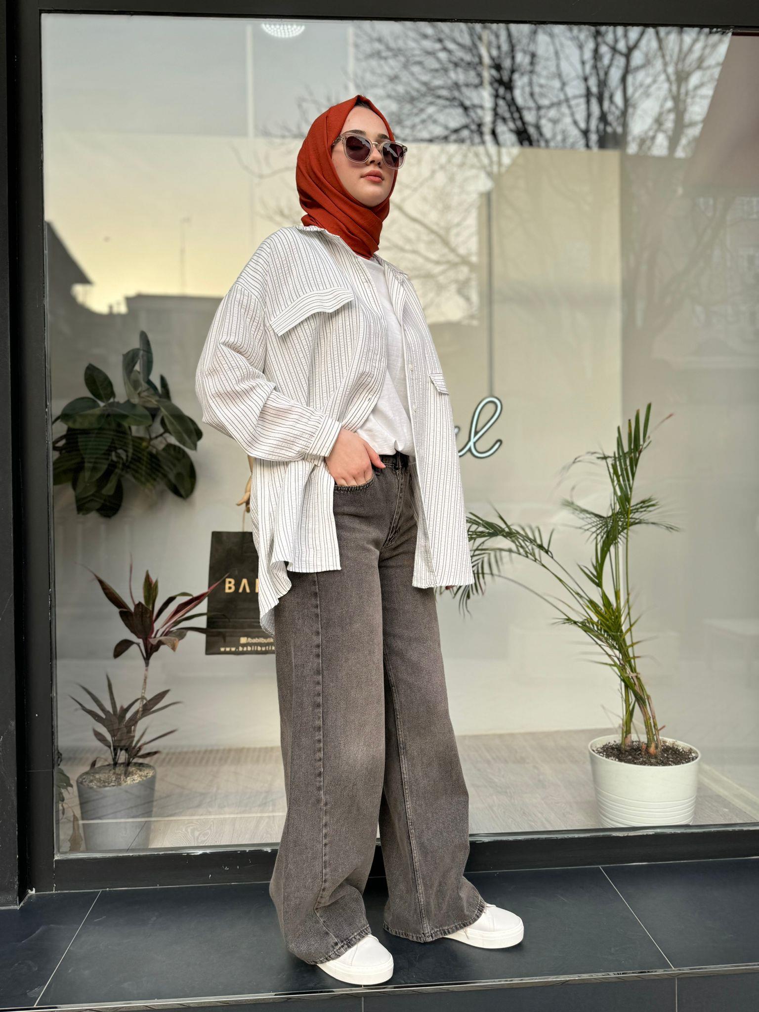 QOOQ Luvya Gömlek Çizgili 24ss212
