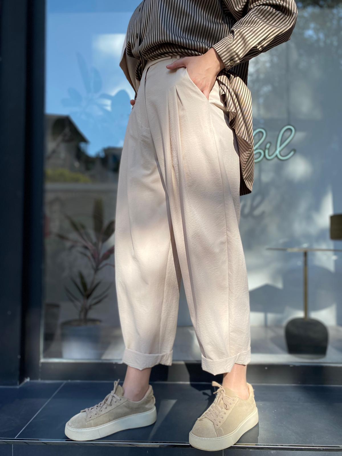 QOOQ Maski Pantolon Kahve 24fw303