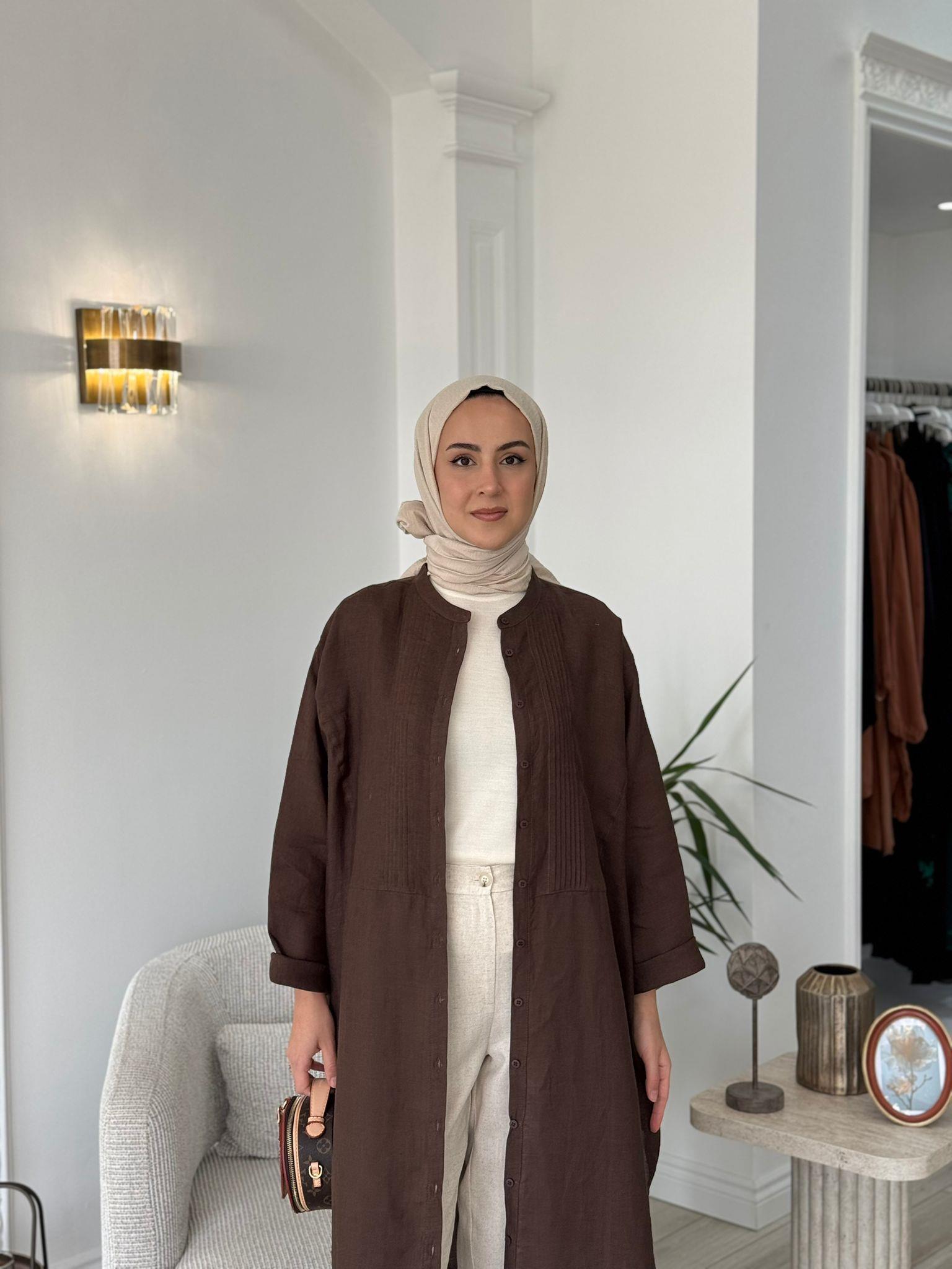 QOOQ Min Gömlek Kahverengi 25ss230