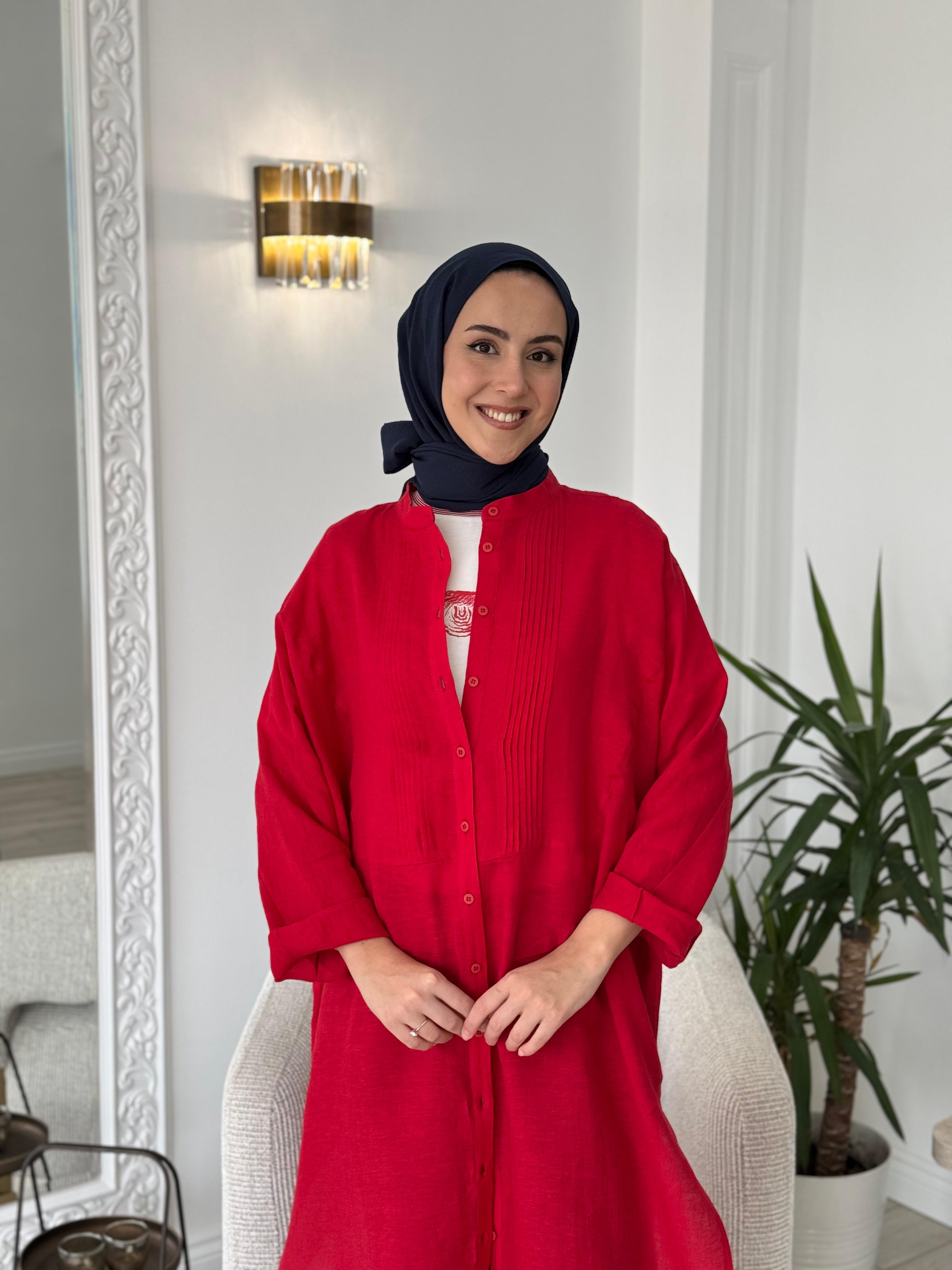 QOOQ Min Gömlek Kırmızı 25ss230