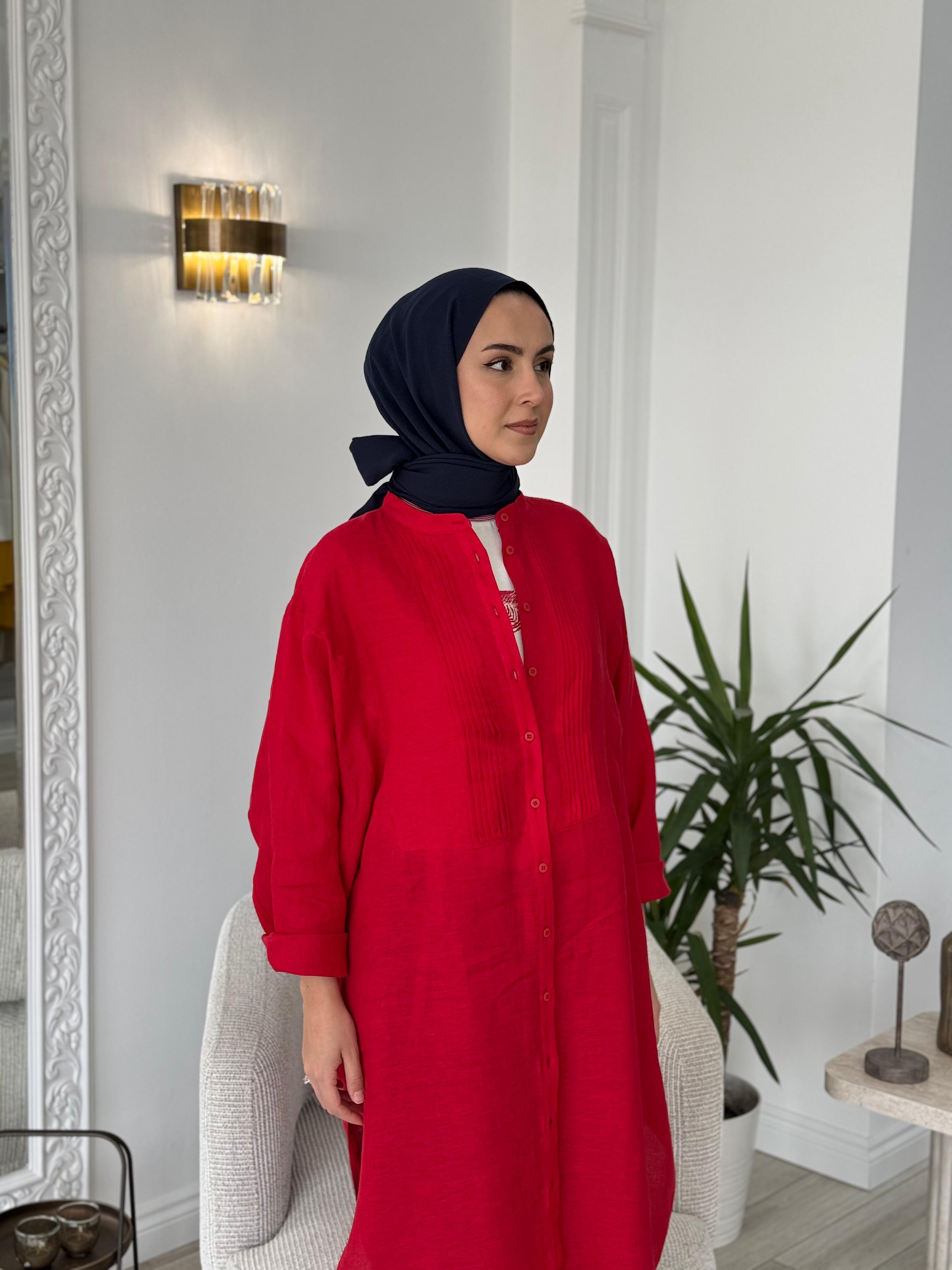 QOOQ Min Gömlek Kırmızı 25ss230