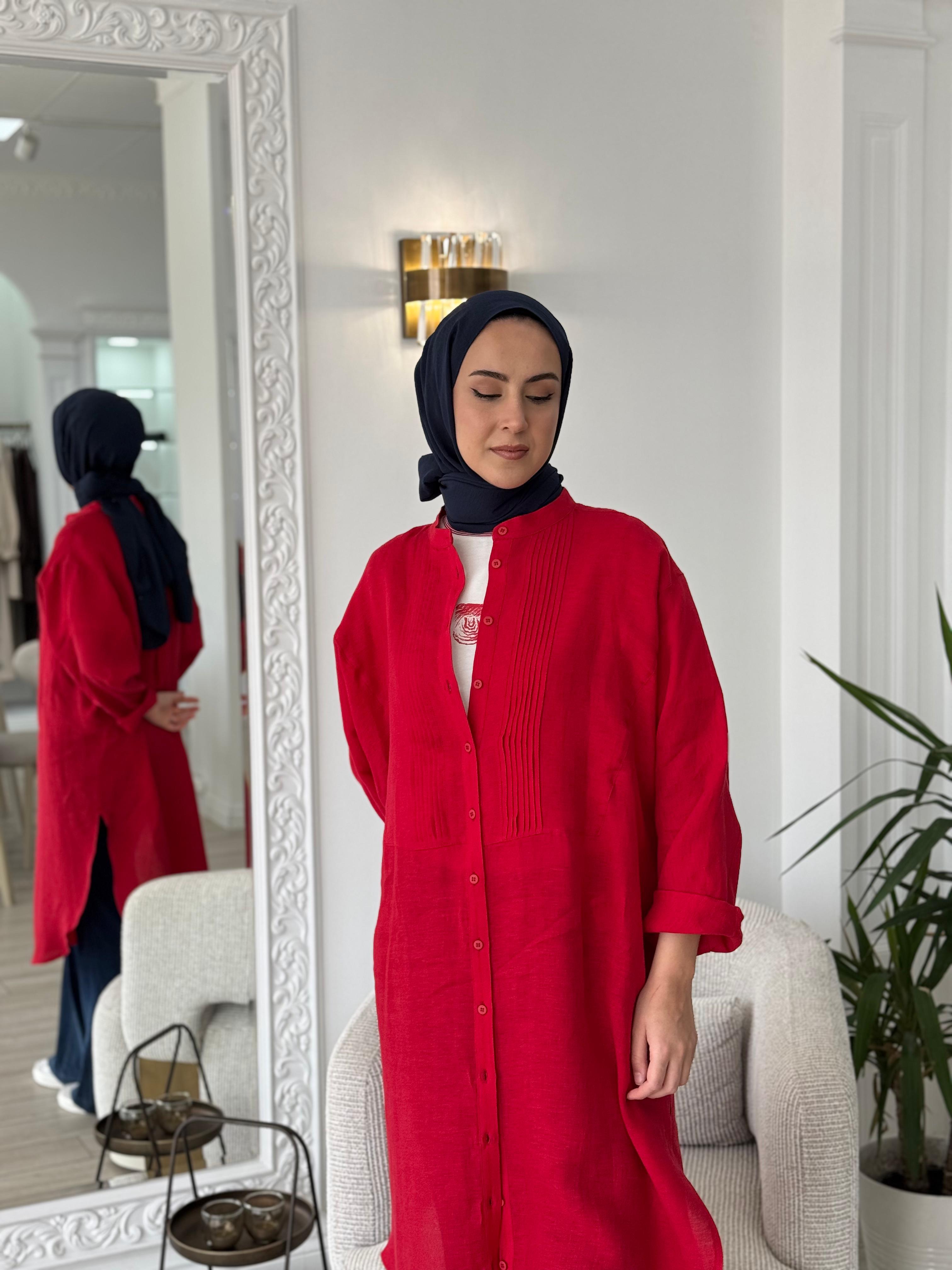 QOOQ Min Gömlek Kırmızı 25ss230